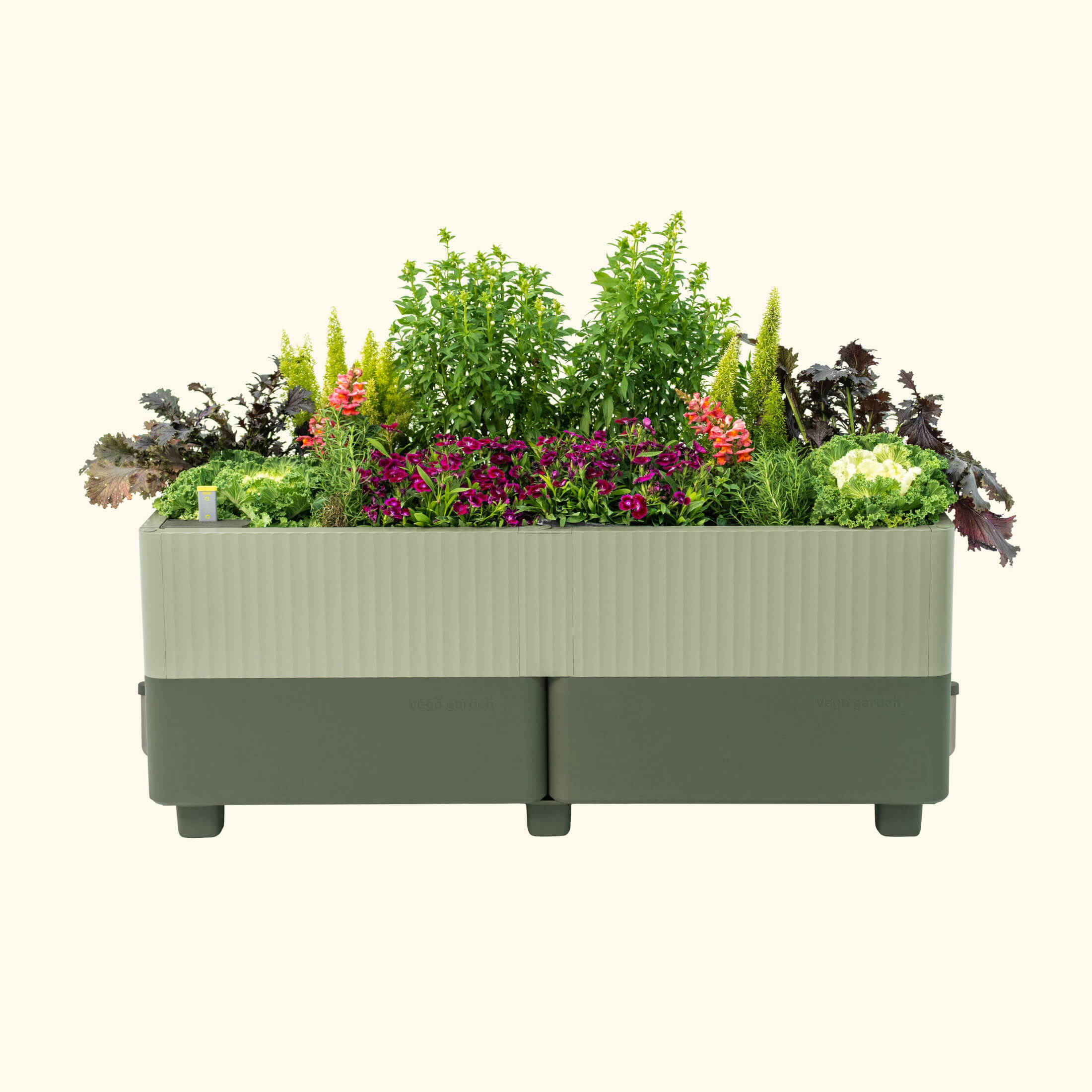 self watering outdoor herb planter EZCube Self-Watering Planter 21" x 48", Sage Green