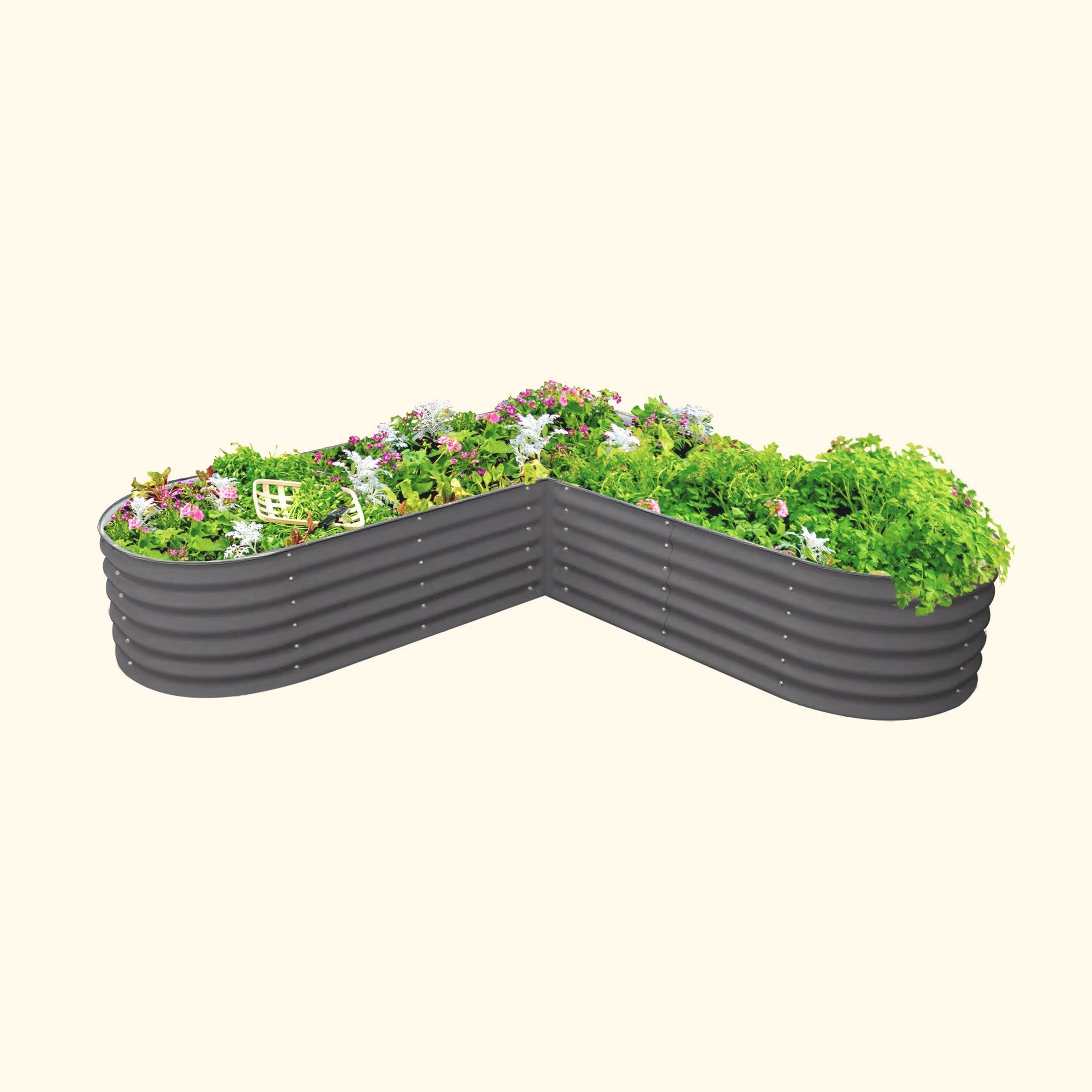 17" Tall L - Shaped Raised Garden Bed Kit - Large Size - Team Grow