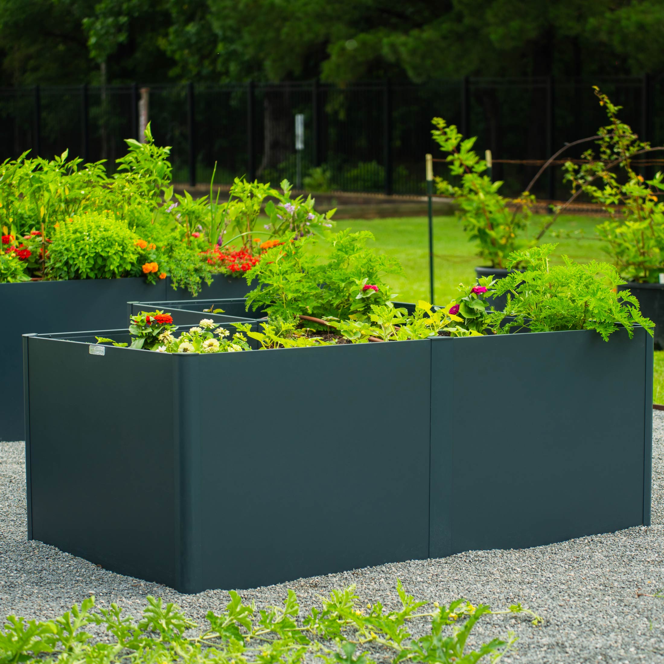 32" Extra Tall Modern L Shape Metal Raised Garden Bed - Team Grow