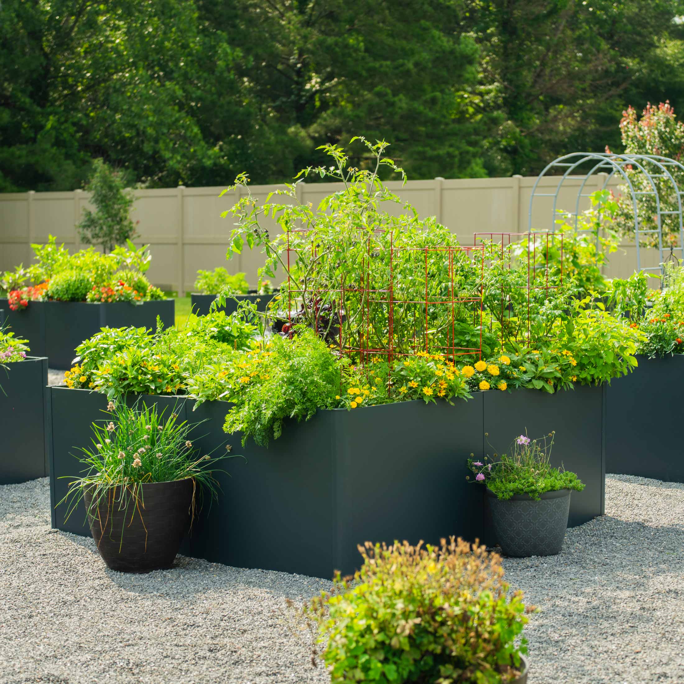 32" Extra Tall Modern L Shape Metal Raised Garden Bed - Team Grow