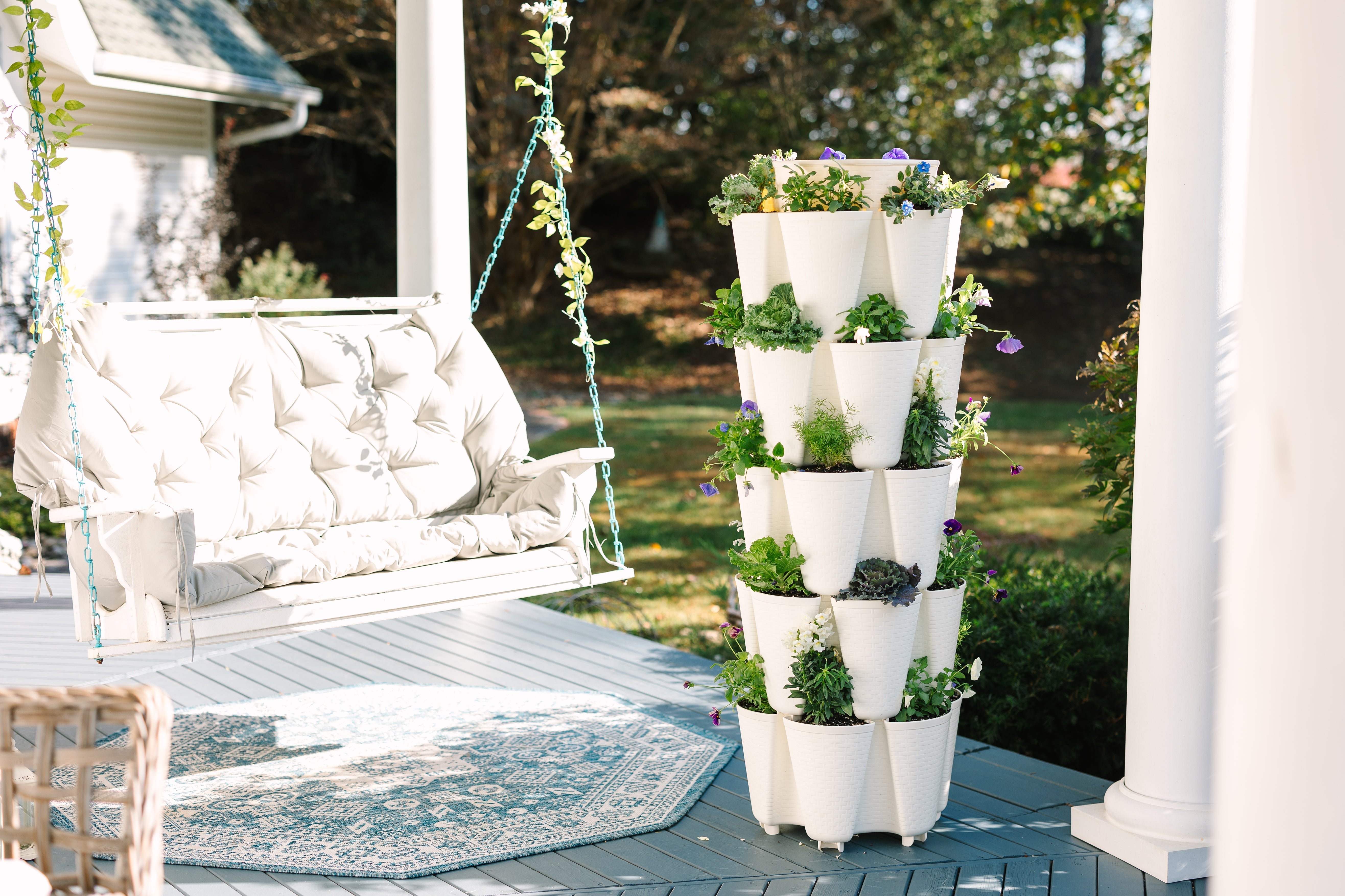 5 Tier GreenStalk Garden Original Vertical Planter - Basket Weave Texture - Team Grow