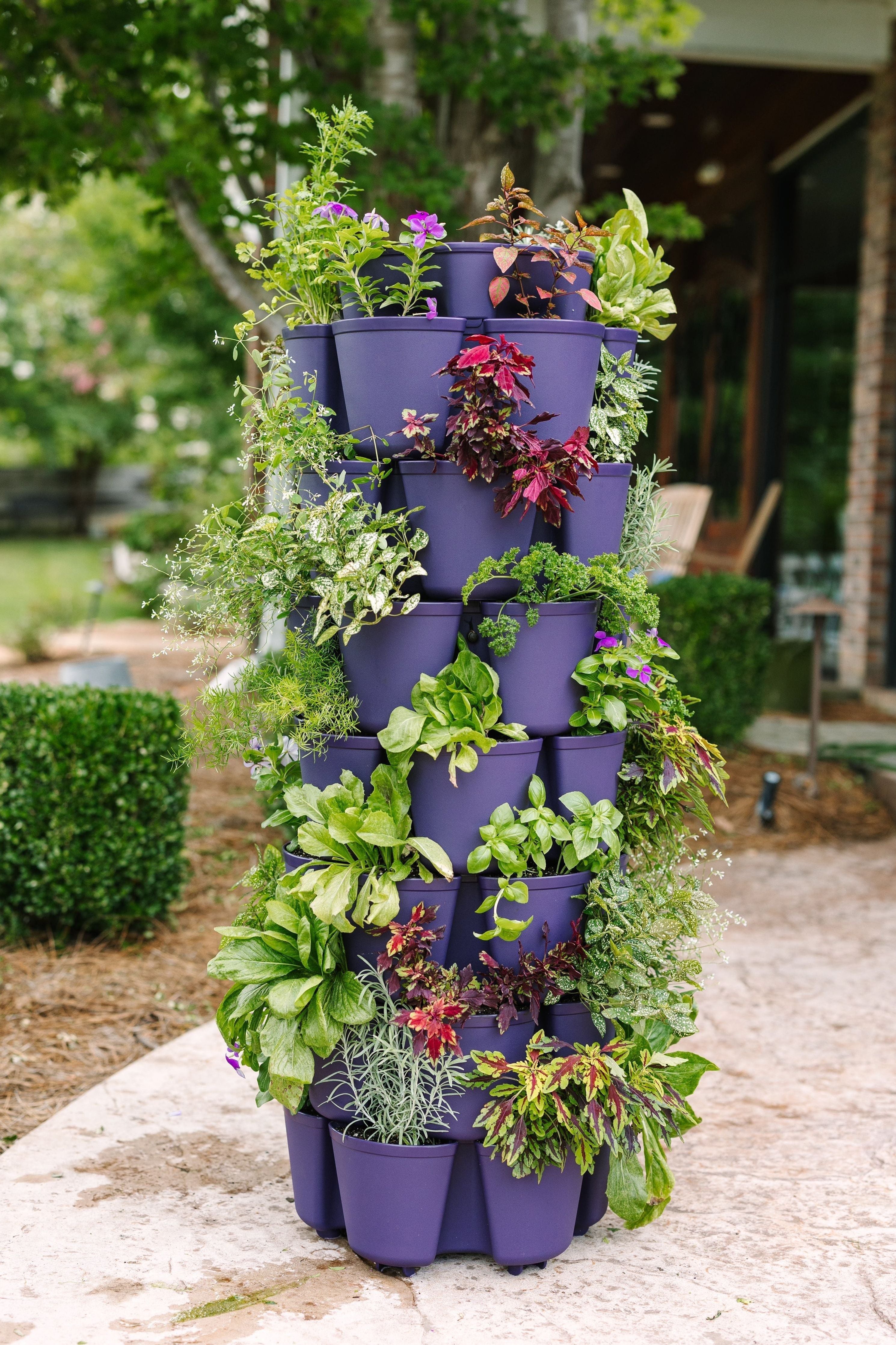 vertical hanging planter 7 Tier GreenStalk Garden Leaf Vertical Planter - Basic Texture Evergreen