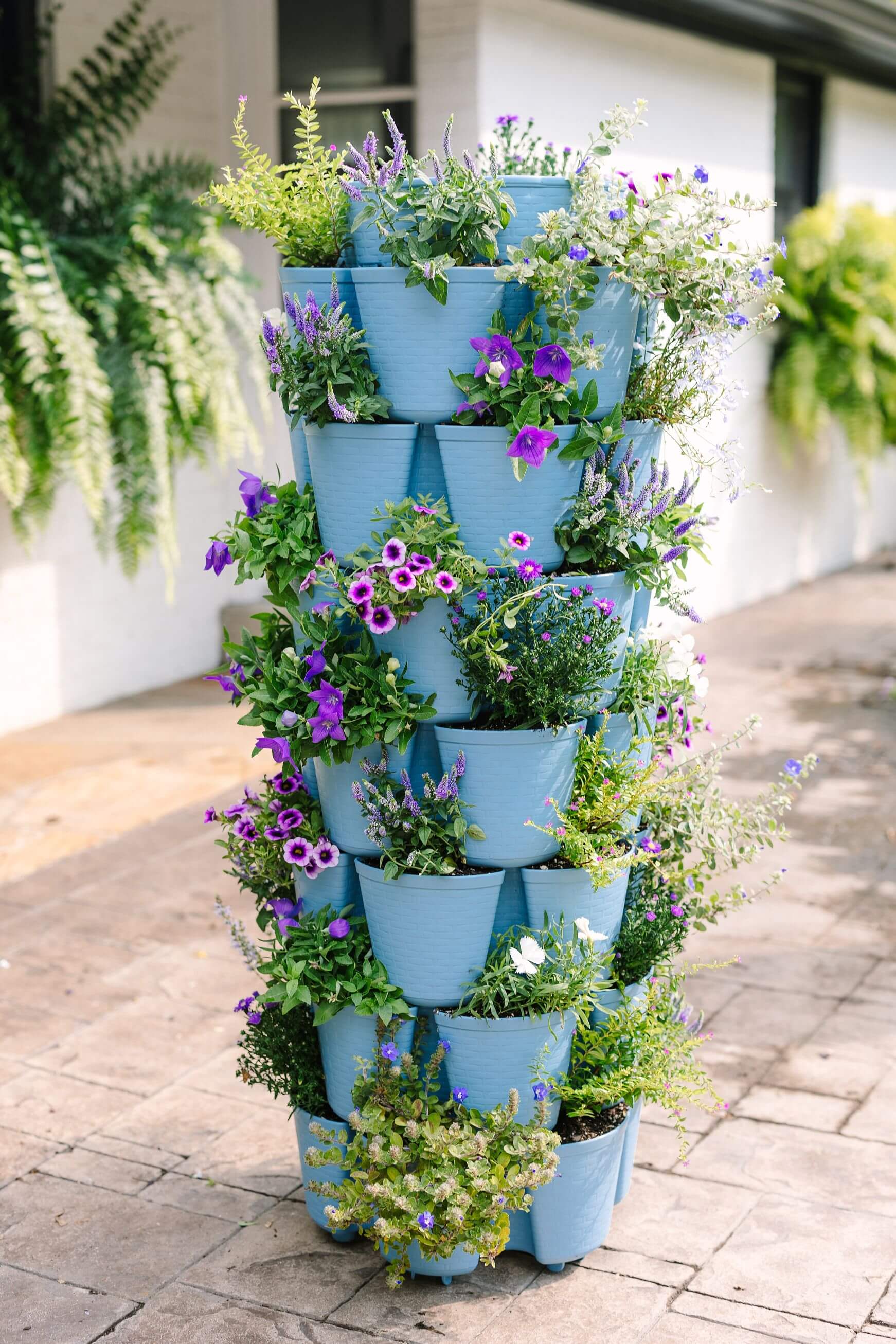 7 litre plant pots 7 Tier GreenStalk Garden Leaf Vertical Planter - Basket Weave Texture Stunning Stone