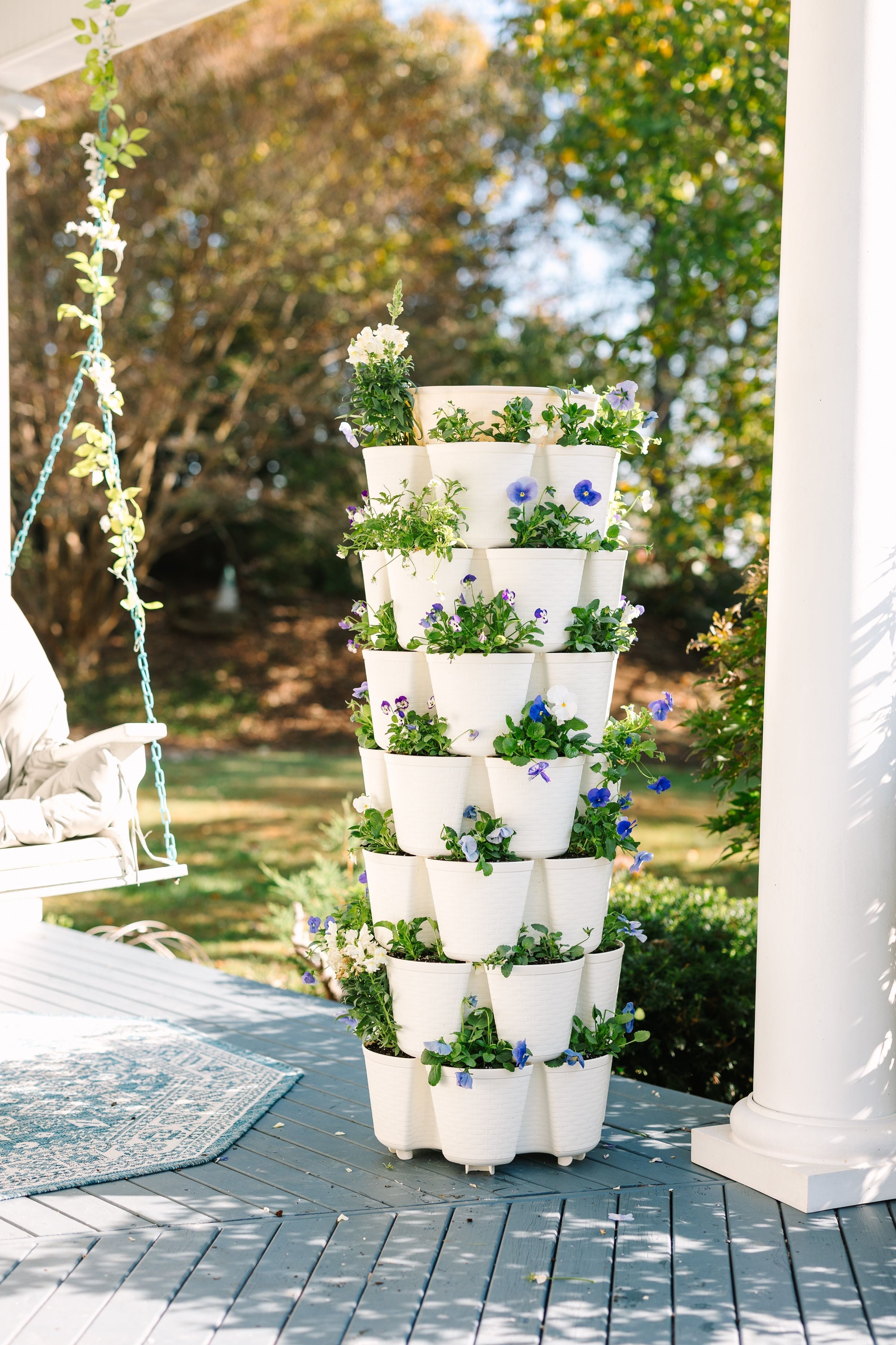 7 foot trellis planter 7 Tier GreenStalk Garden Leaf Vertical Planter - Basket Weave Texture Stunning Stone