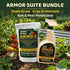 Team Grow Armor organic crop protectant bundle with spray bottle and packaging in a garden setting.