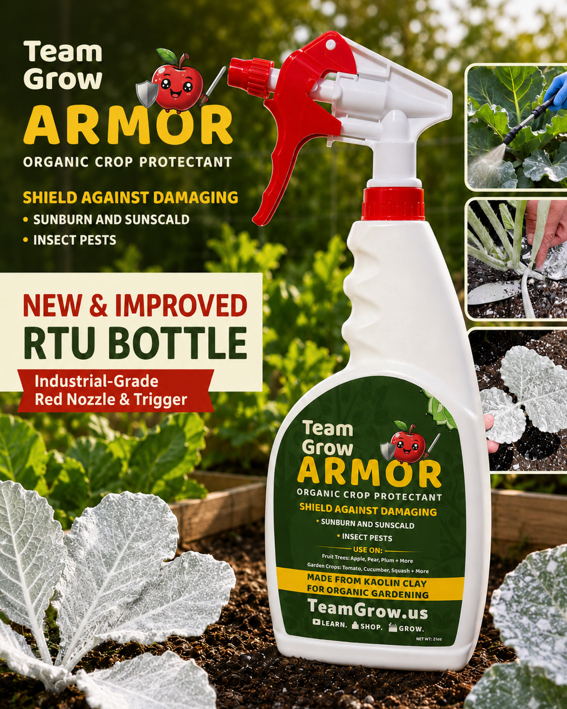 Team Grow Armor — Organic Crop Protectant (Kaolin Clay) | FREE Shipping