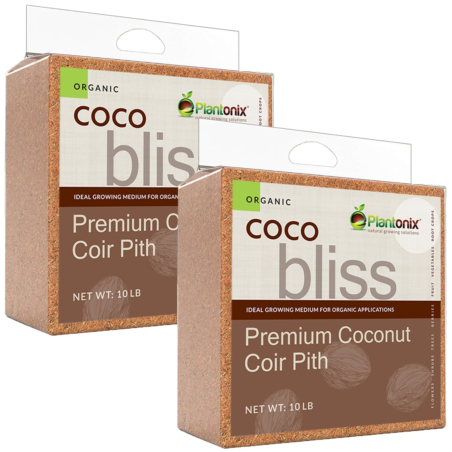 Coco Bliss 10 Lb Coco Coir Block - Perfect Growing Medium for Vegetable Gardens, Plants and Mushrooms