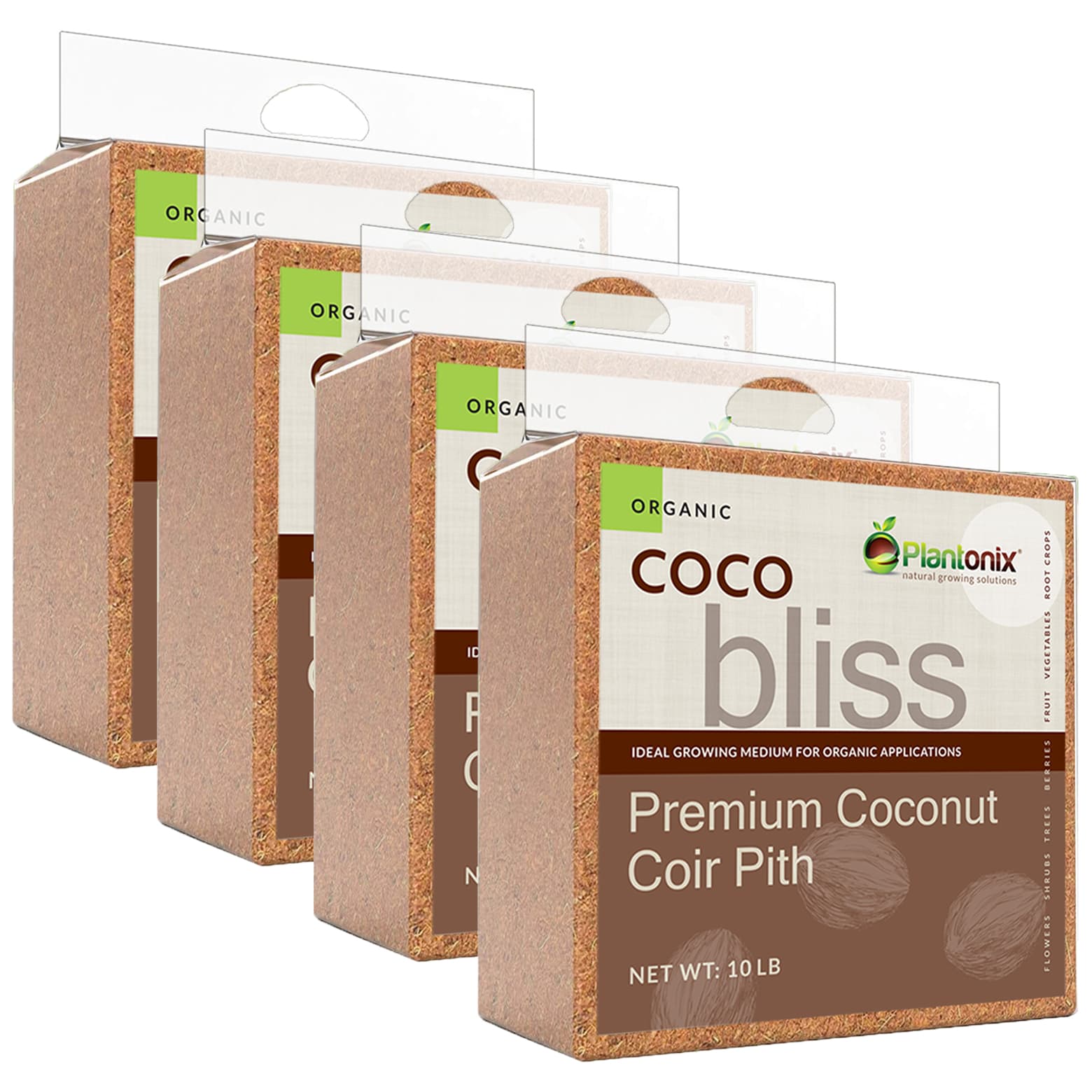 Coco Bliss 10 Lb Coco Coir Block - Perfect Growing Medium for Vegetable Gardens, Plants and Mushrooms