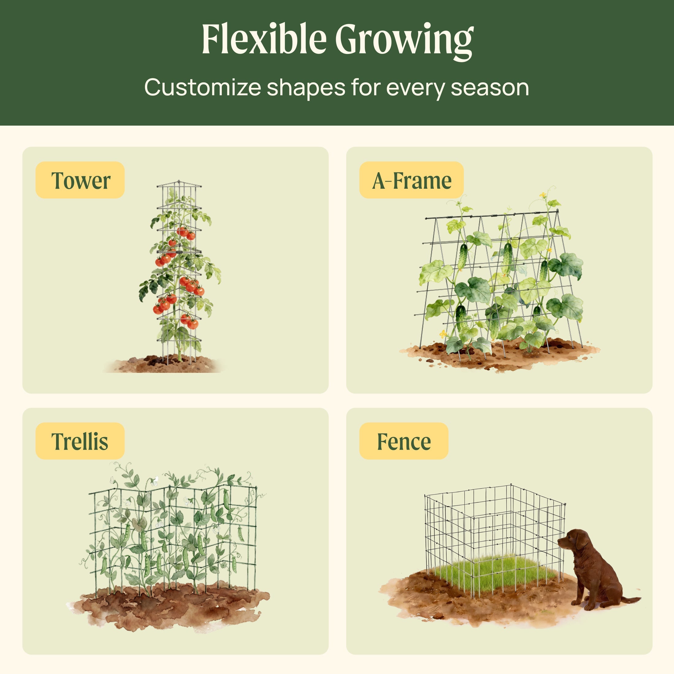 FlexGrow 3-Panel Tomato Cage - 11.5" Triangle