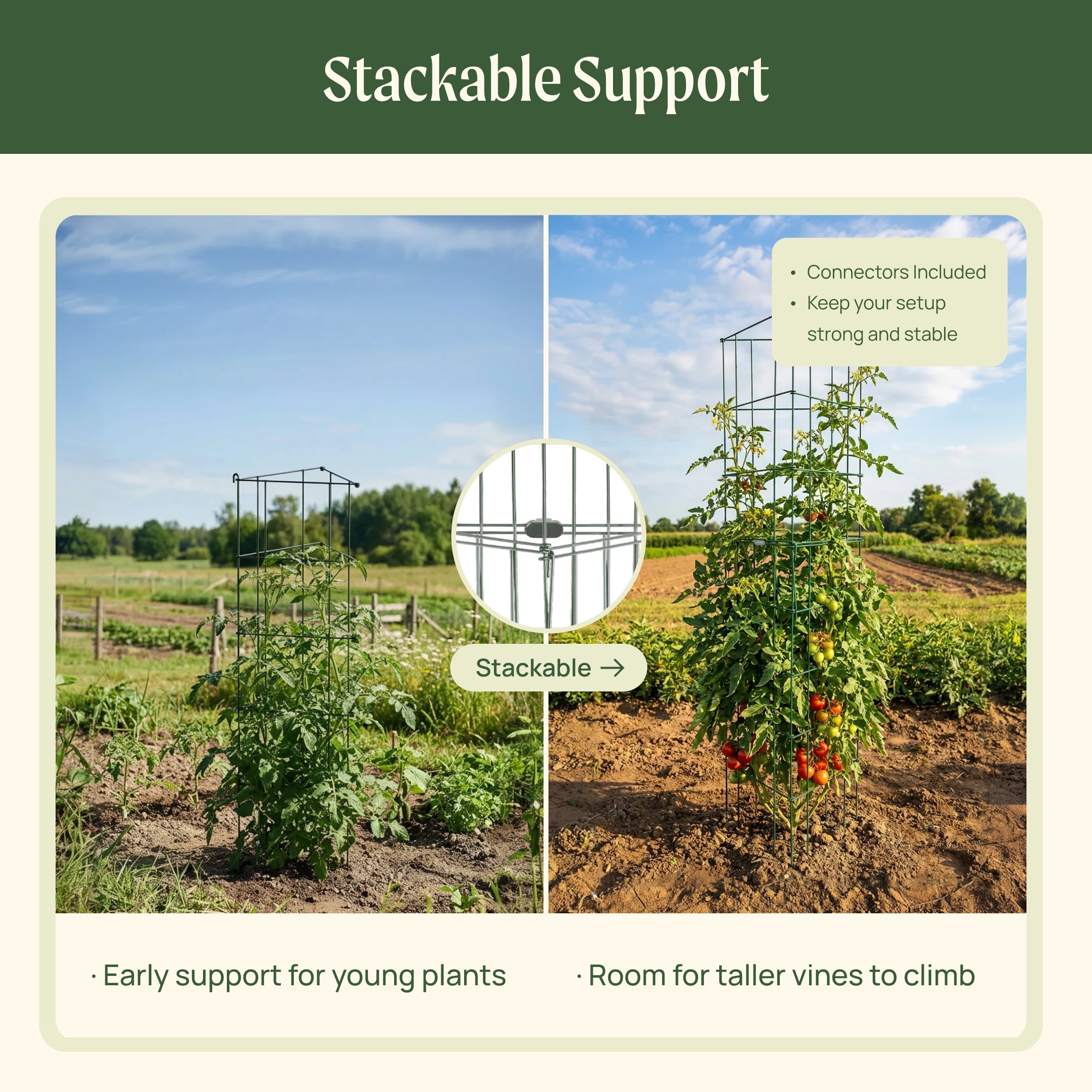 FlexGrow 3-Panel Tomato Cage - 11.5" Triangle