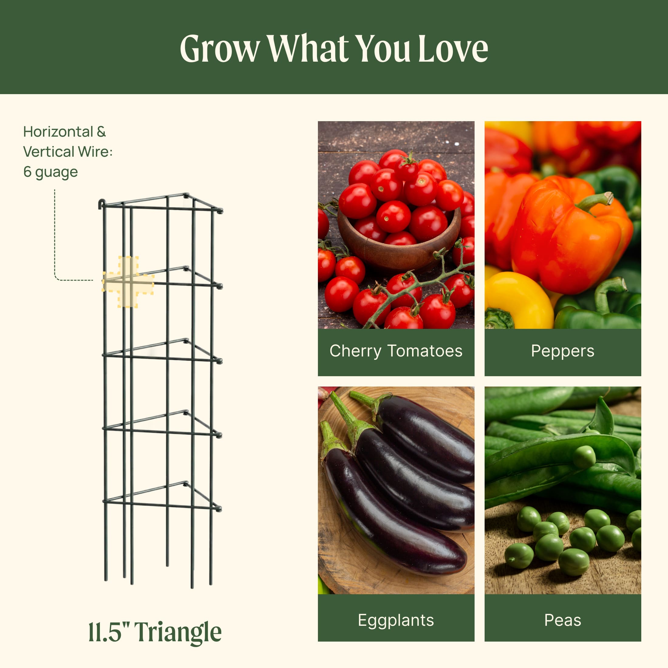 FlexGrow 3-Panel Tomato Cage - 14.5" Triangle