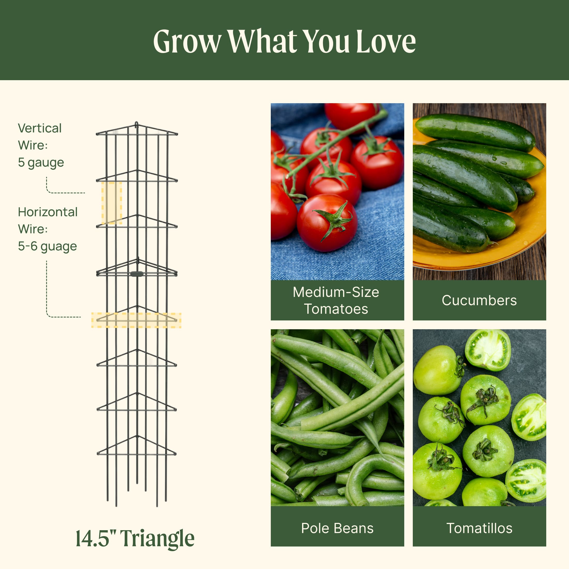 FlexGrow 3-Panel Tomato Cage - 14.5" Triangle