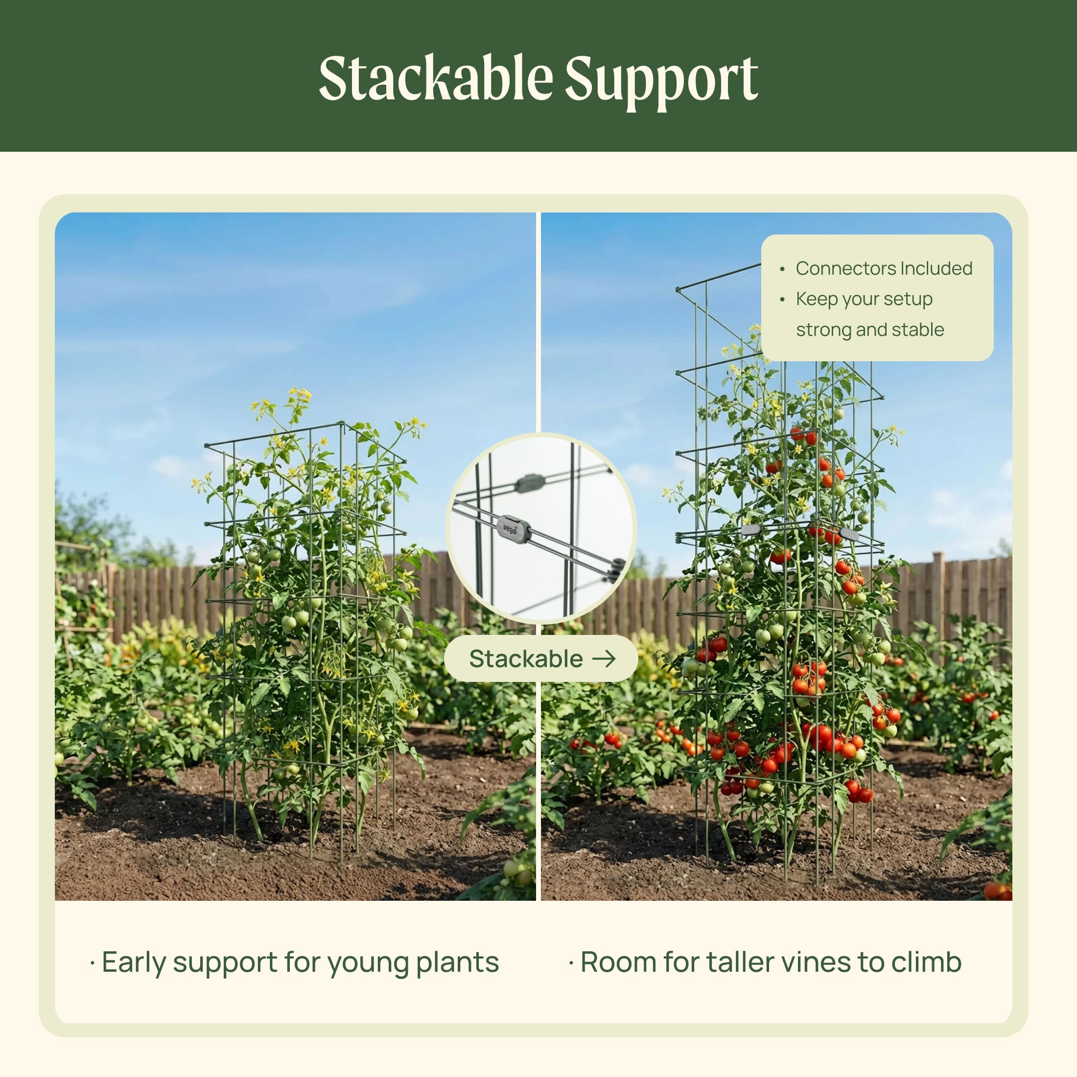 FlexGrow Tomato Cage - 16.5" Square