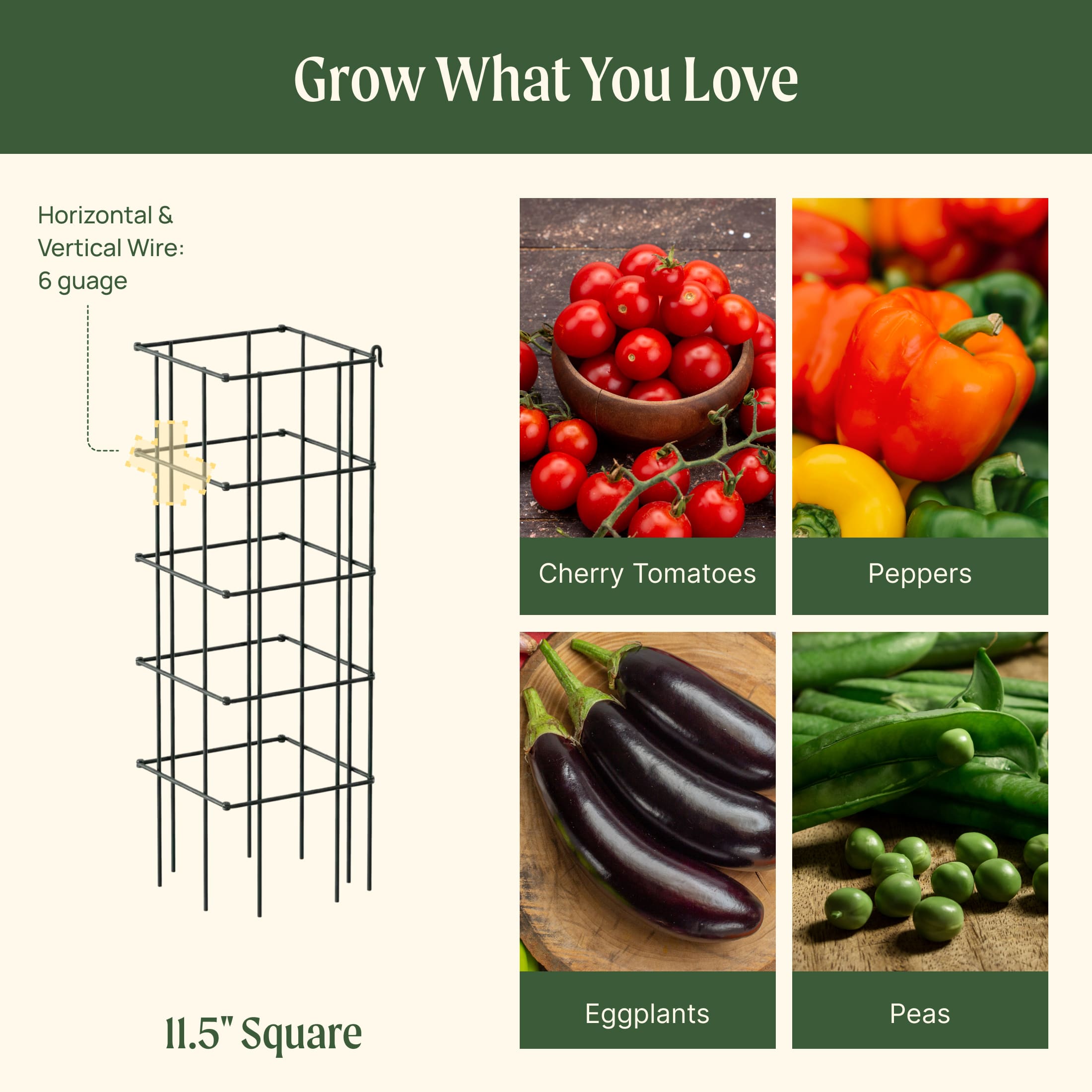 FlexGrow Tomato Cage - 11.5" Square