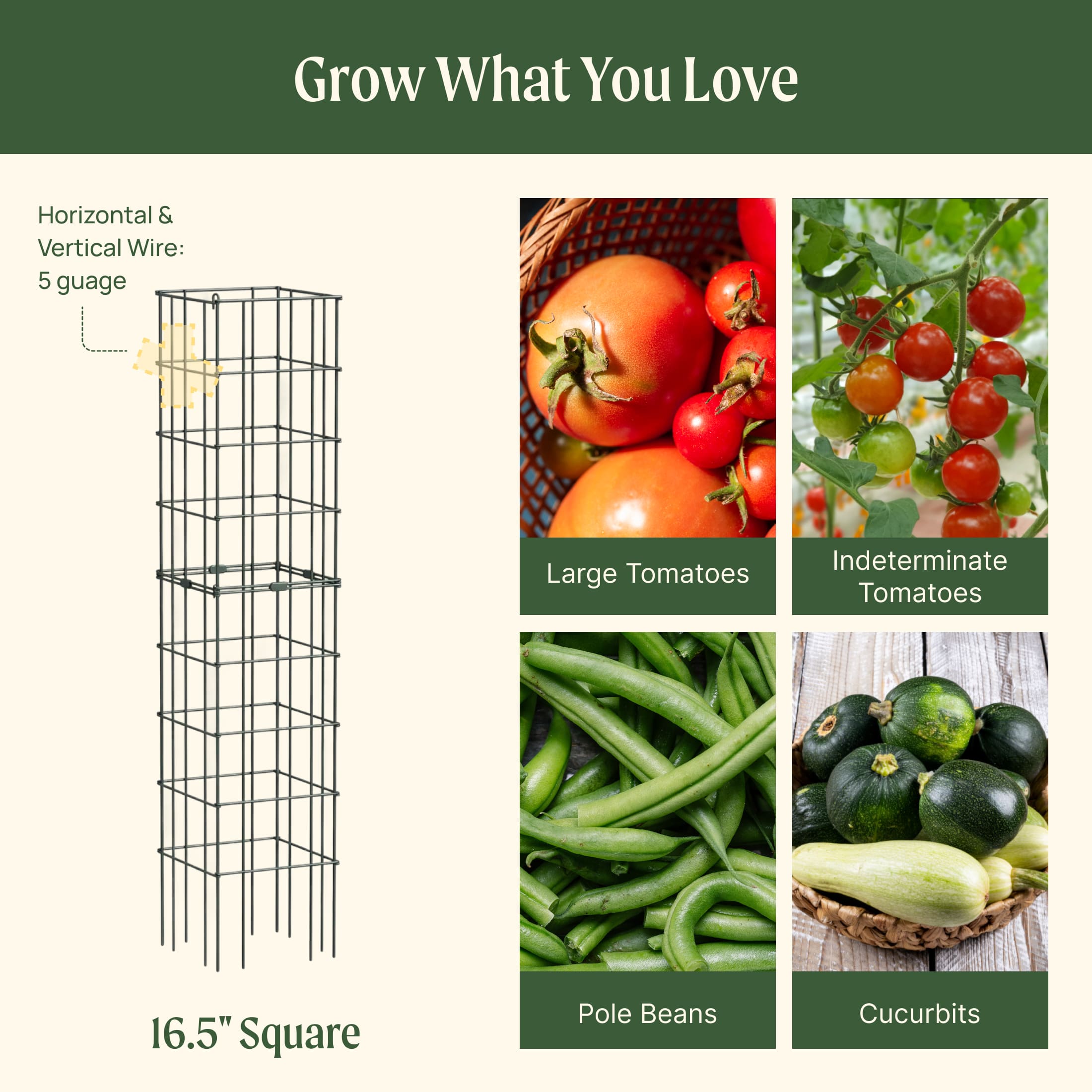 FlexGrow Tomato Cage - 14.5" Square