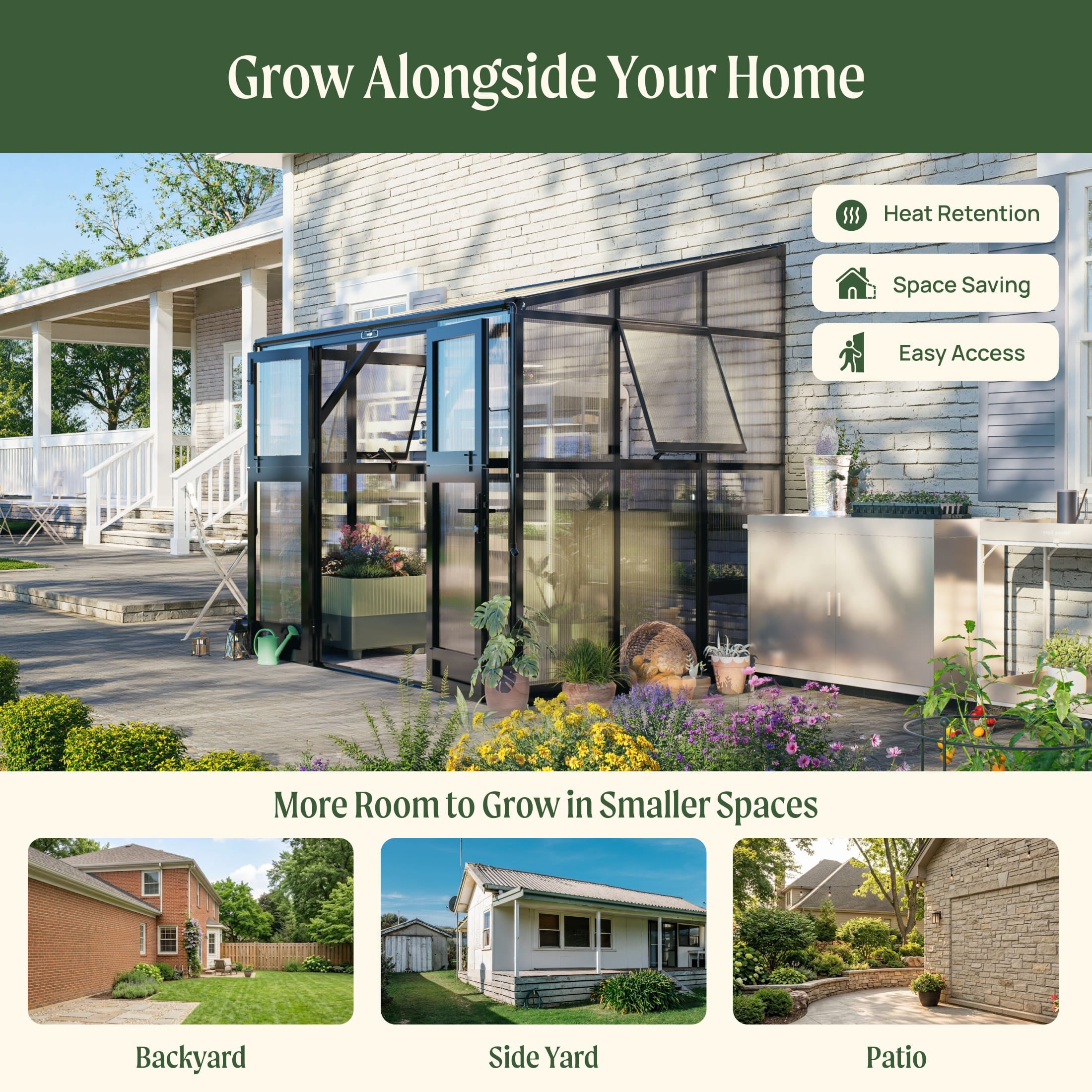 Lean-To Greenhouse - 6.5' x 8.5'