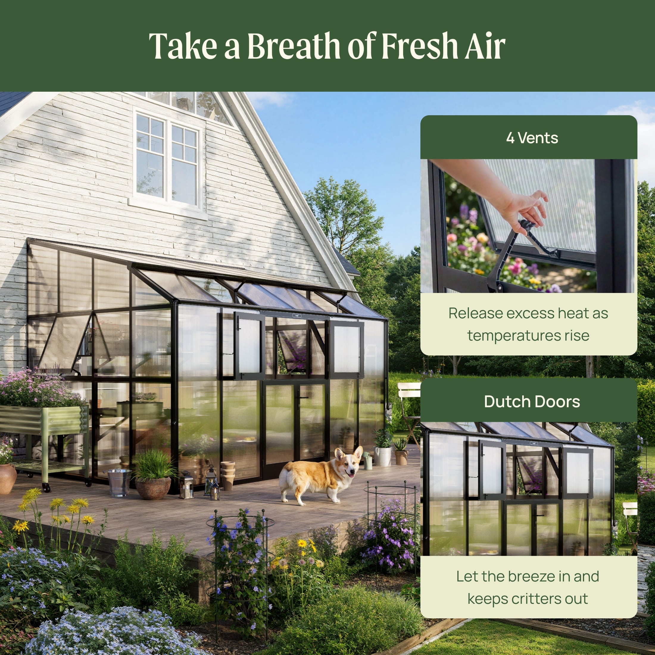 Lean-To Greenhouse - 8.5' x 12.5'