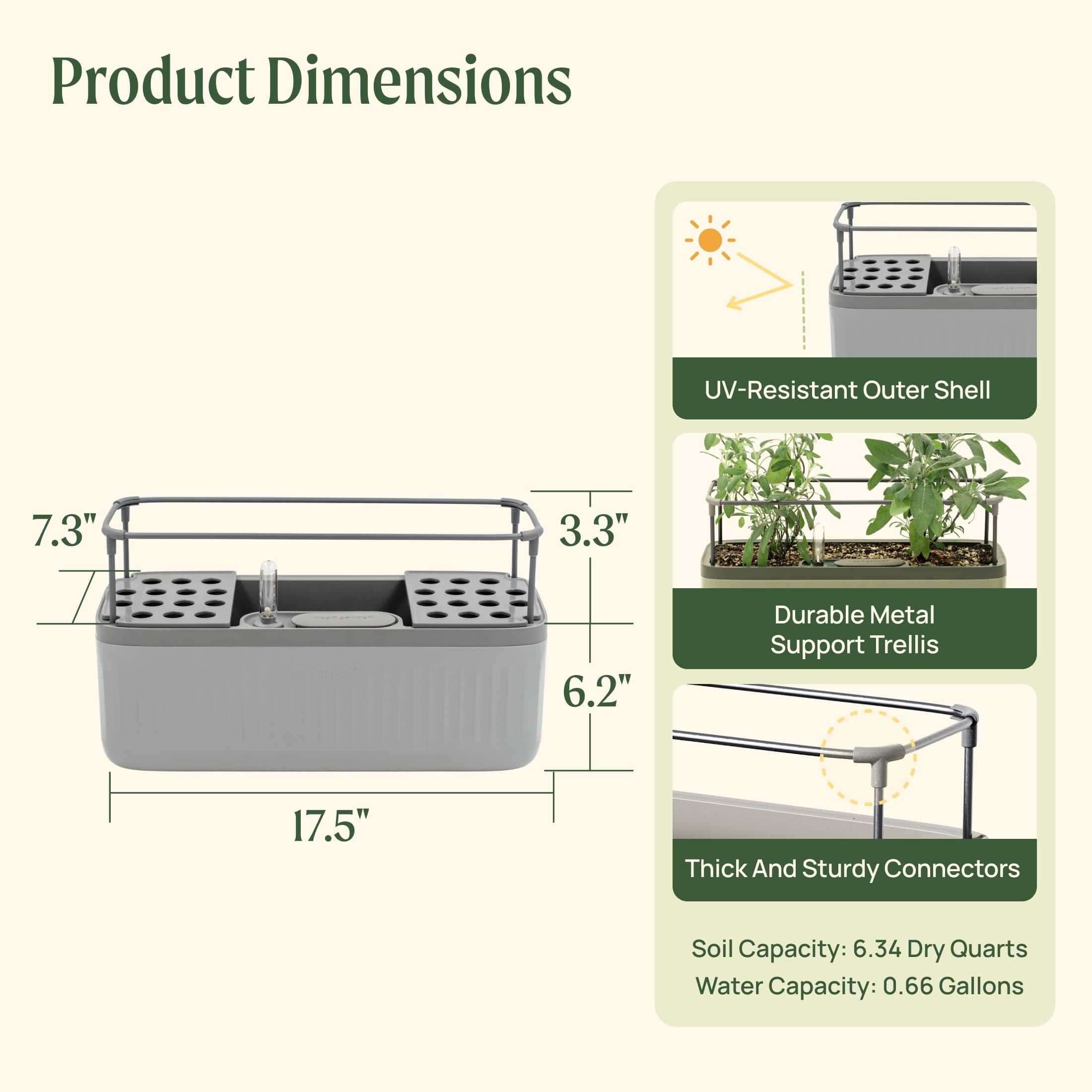 EZ Self-Watering Herb Planter with Trellis Gen 2