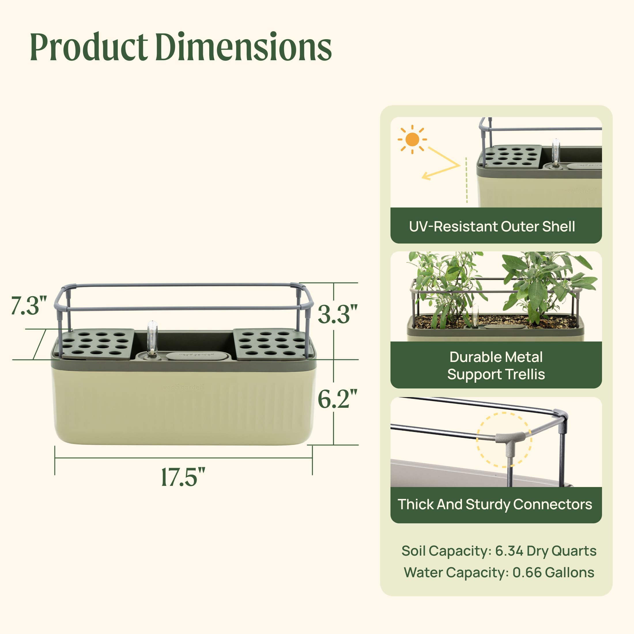 EZ Self-Watering Herb Planter with Trellis Gen 2