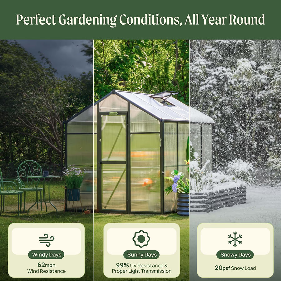 Vego Junior Victorian Greenhouse - 6.5ft Wide