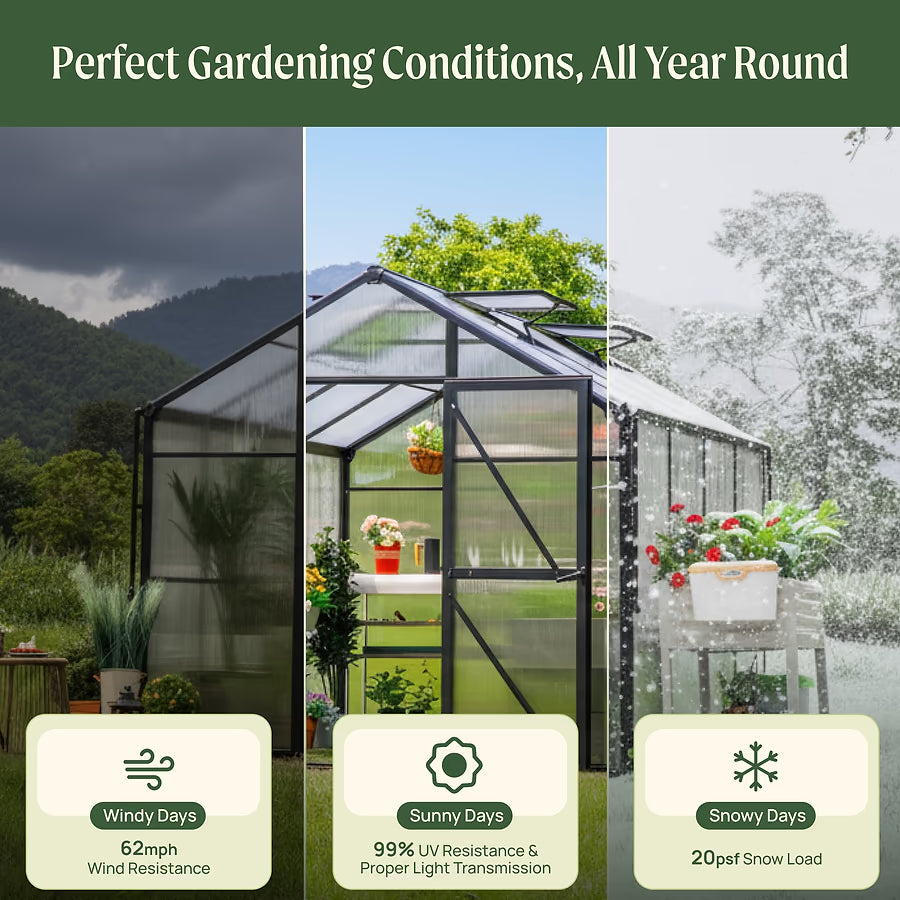 Vego Junior Victorian Greenhouse - 8.0ft Wide