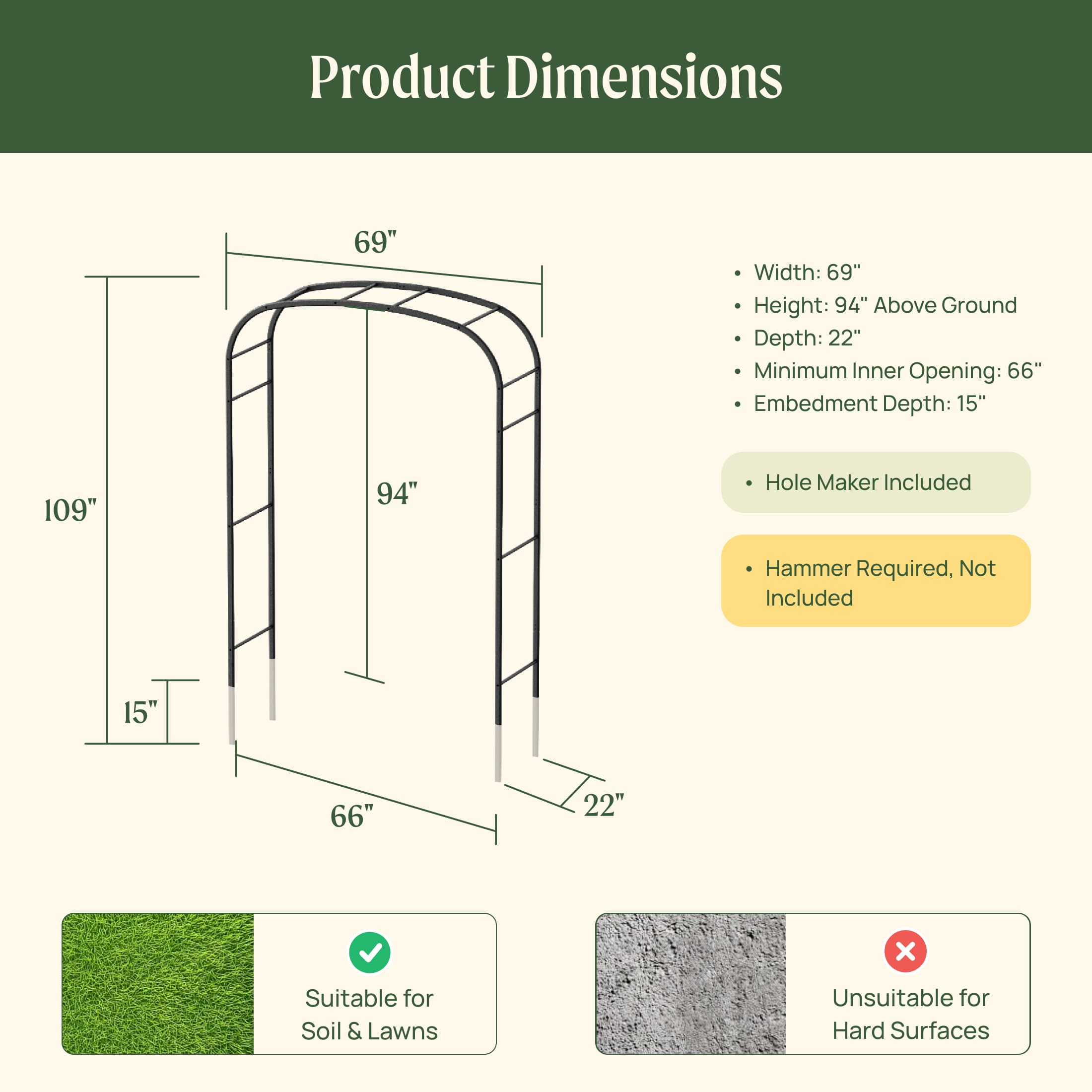 Monet Garden Arch - Standard Frame