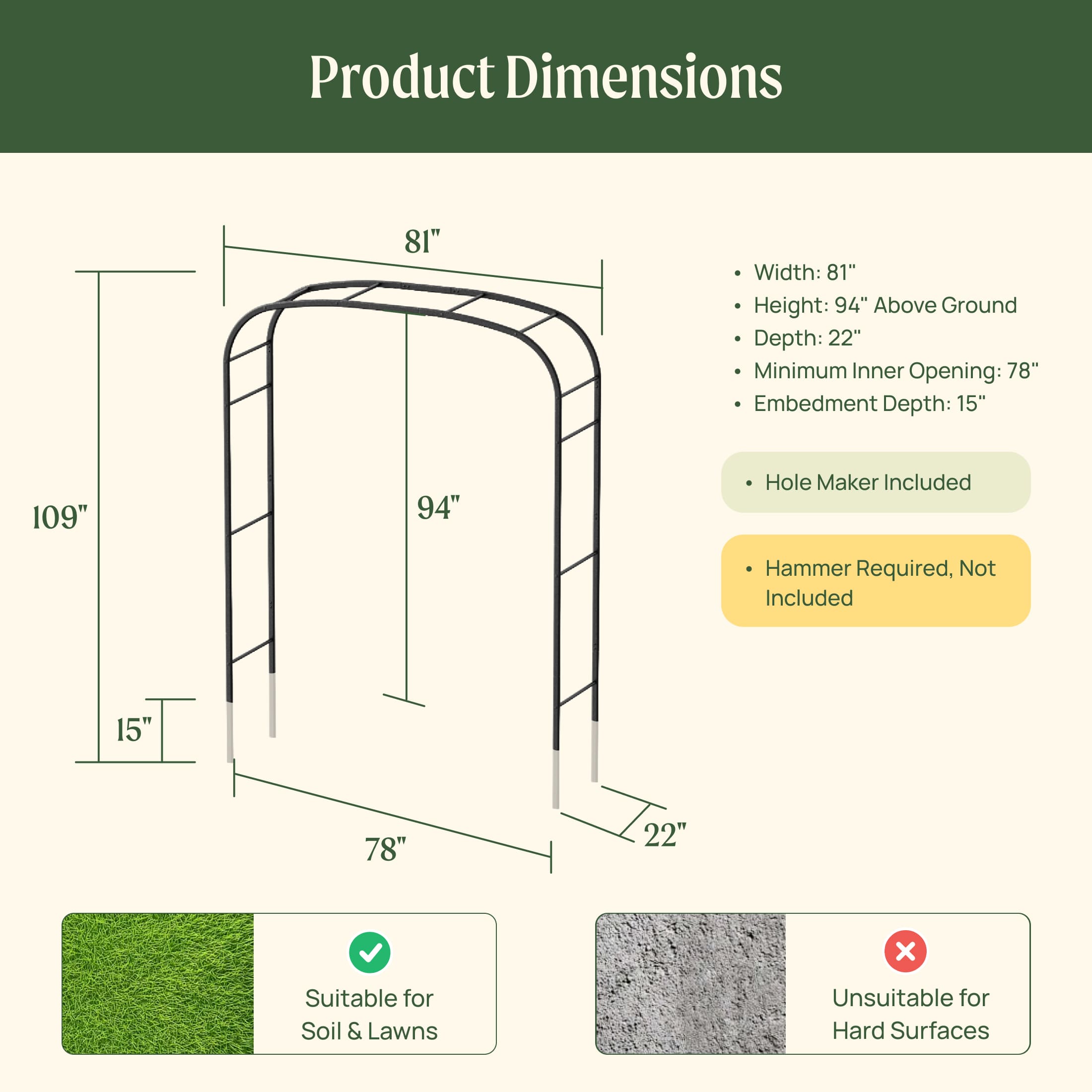 Monet Garden Arch - Standard Frame