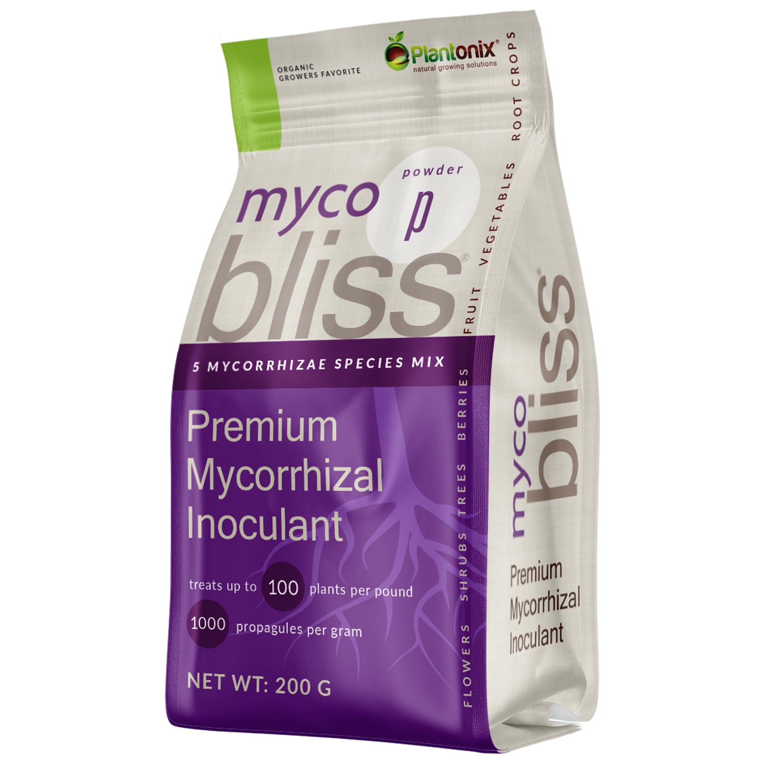 Plantonix Myco Bliss 5 species mycorrhizae mix - premium mycorrhizal inoculant 200 gram bag