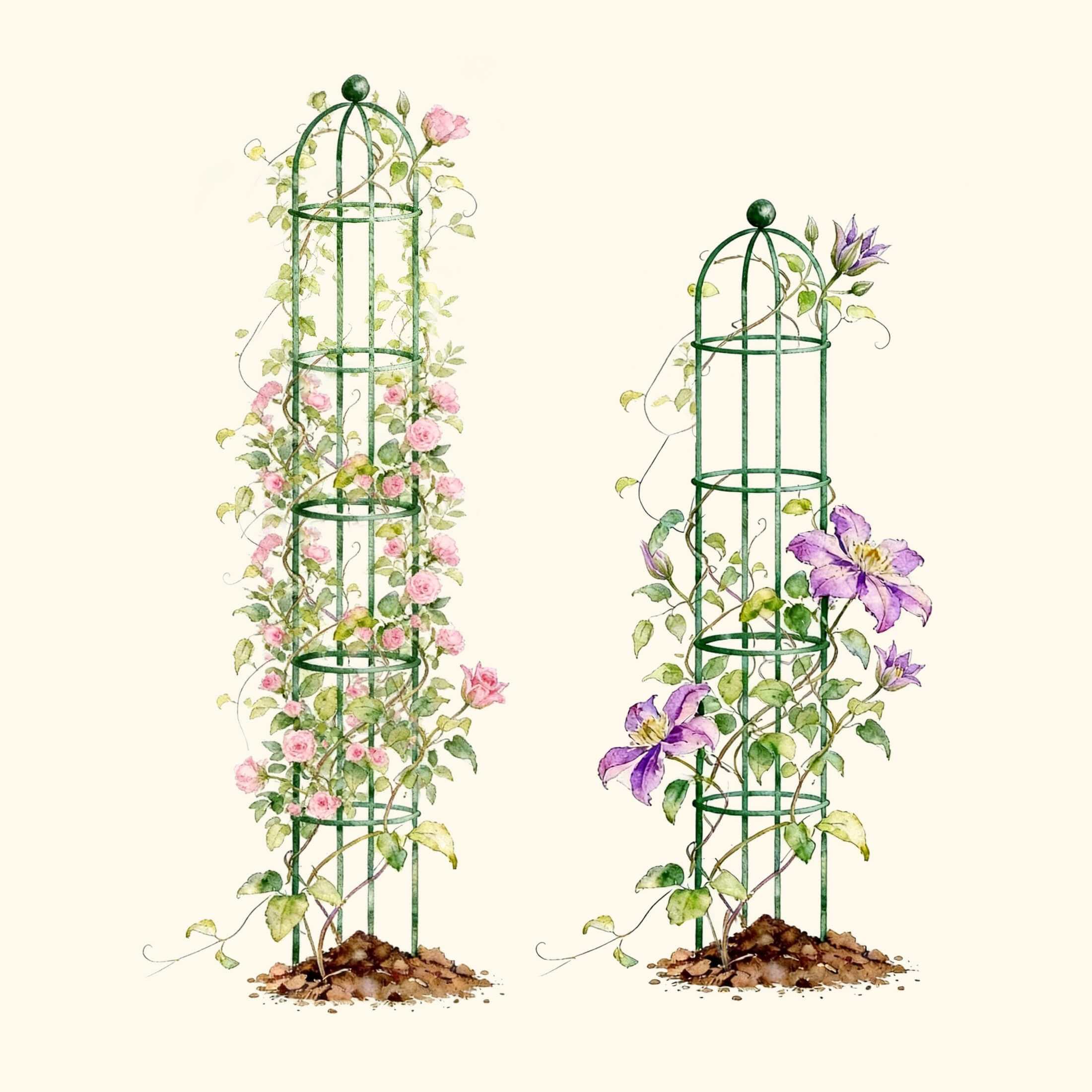 Round Obelisk Garden Trellis - 7.6 ft