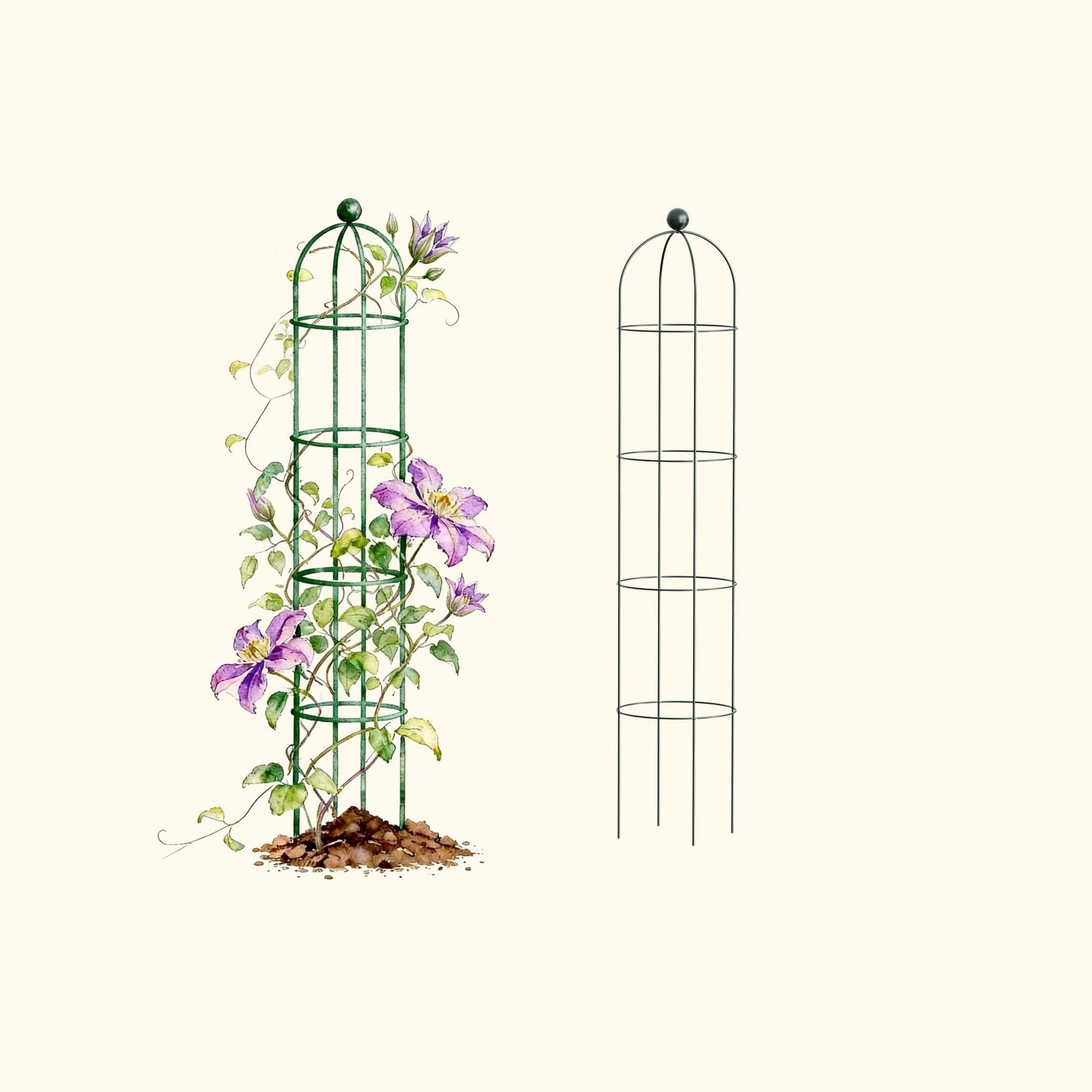 Round Obelisk Garden Trellis - 6.4 ft