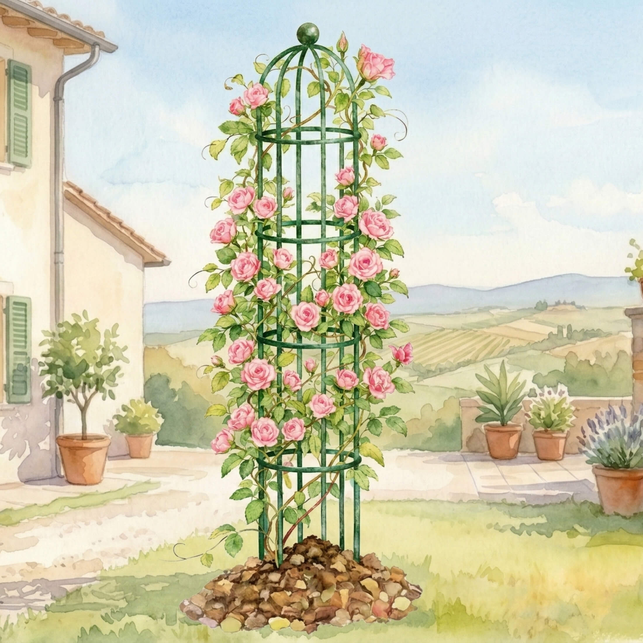 Round Obelisk Garden Trellis - 6.4 ft
