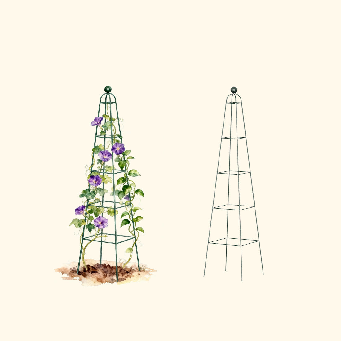 Pyramid Obelisk Garden Trellis - 6.5 ft