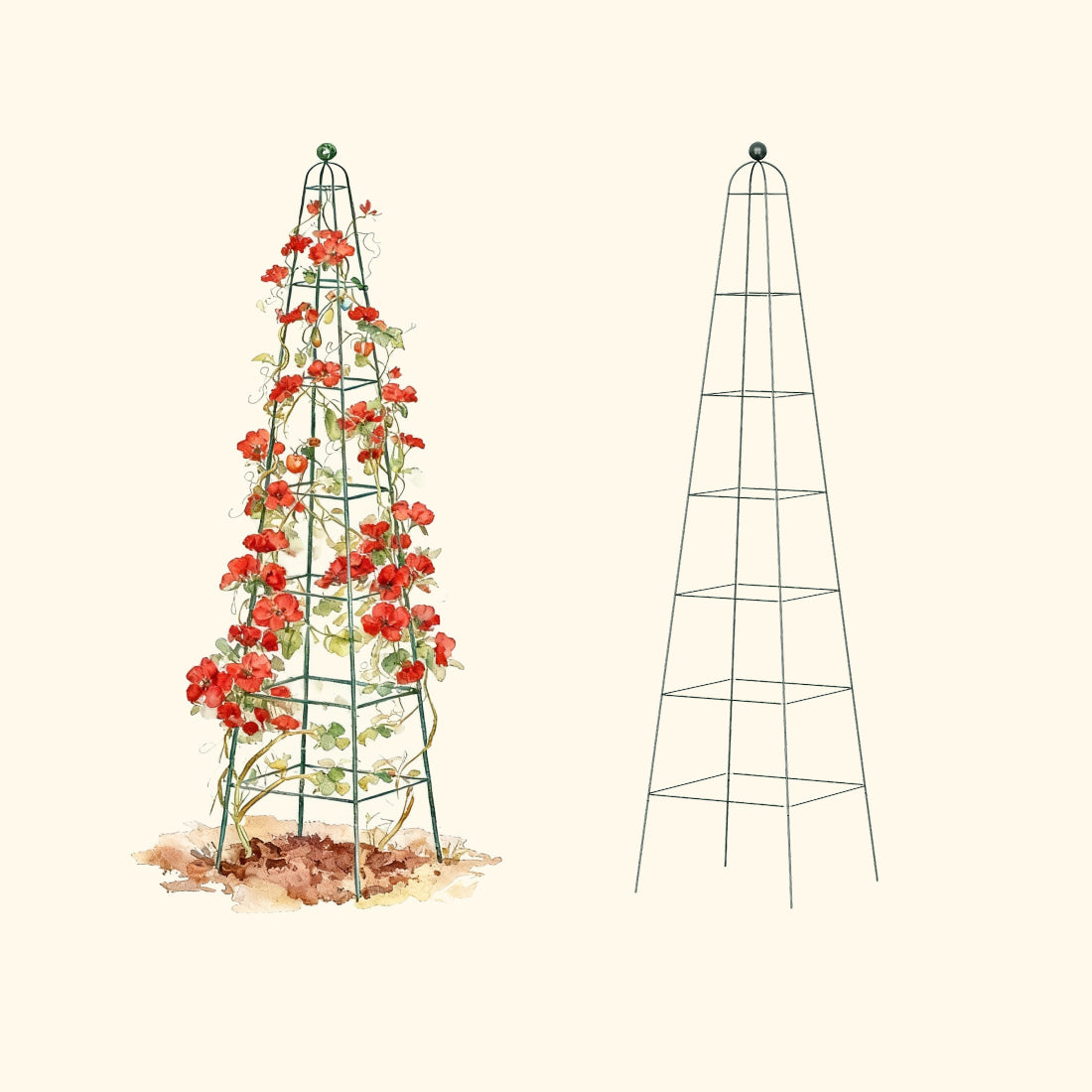 Pyramid Obelisk Garden Trellis - 9 ft
