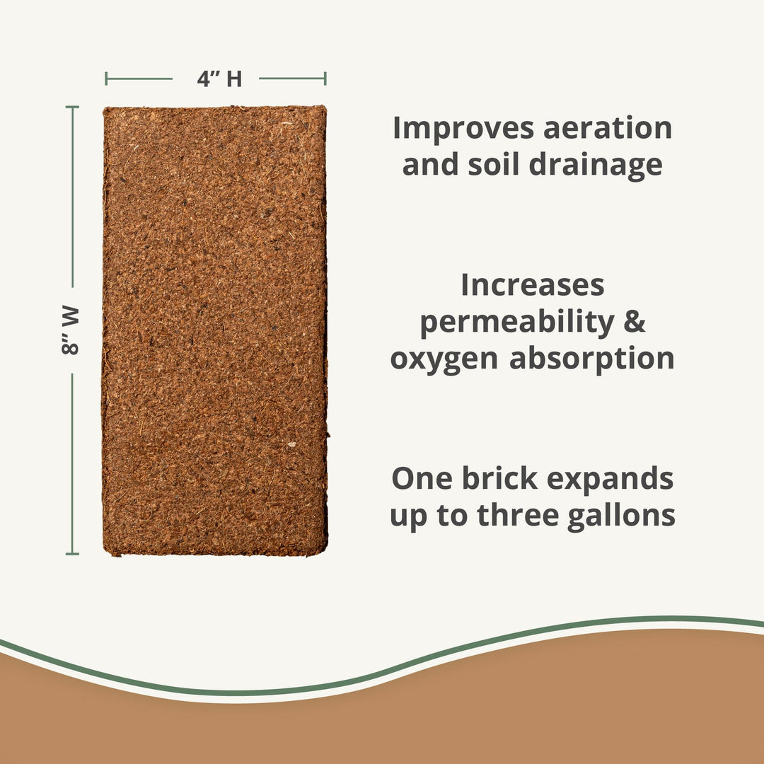 Coco Bliss Brick - 650gm Coco Coir / Pith Premium Organic Coir Growing Media Peat Alternative