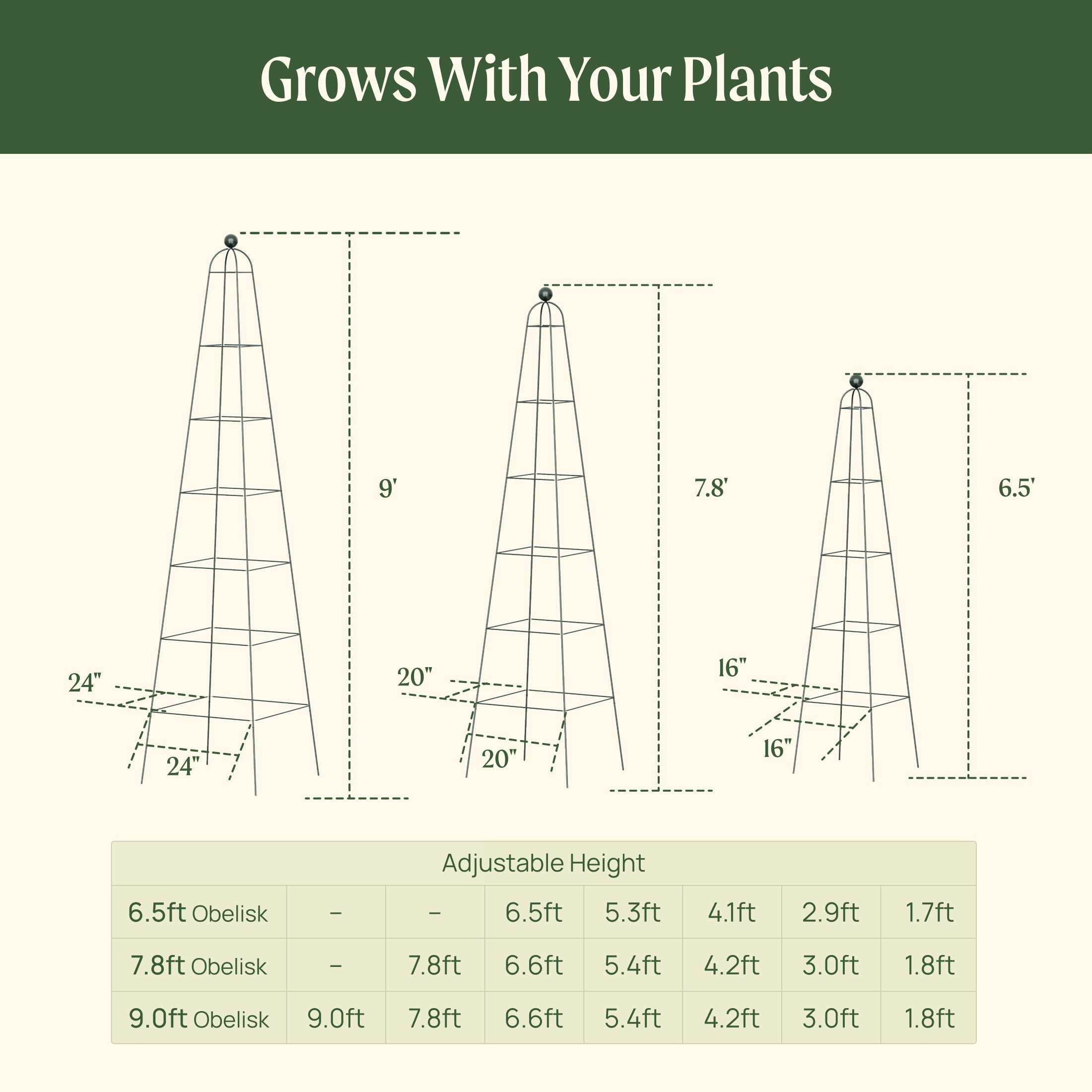 Pyramid Obelisk Garden Trellis - 6.5 ft