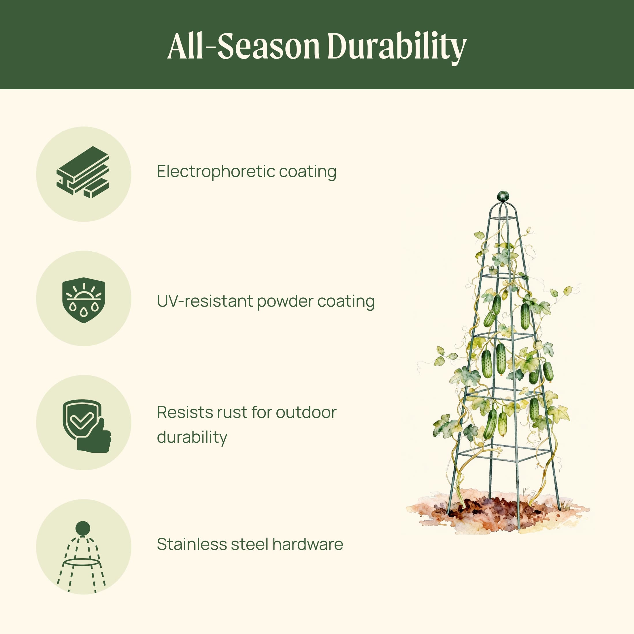 Pyramid Obelisk Garden Trellis - 6.5 ft