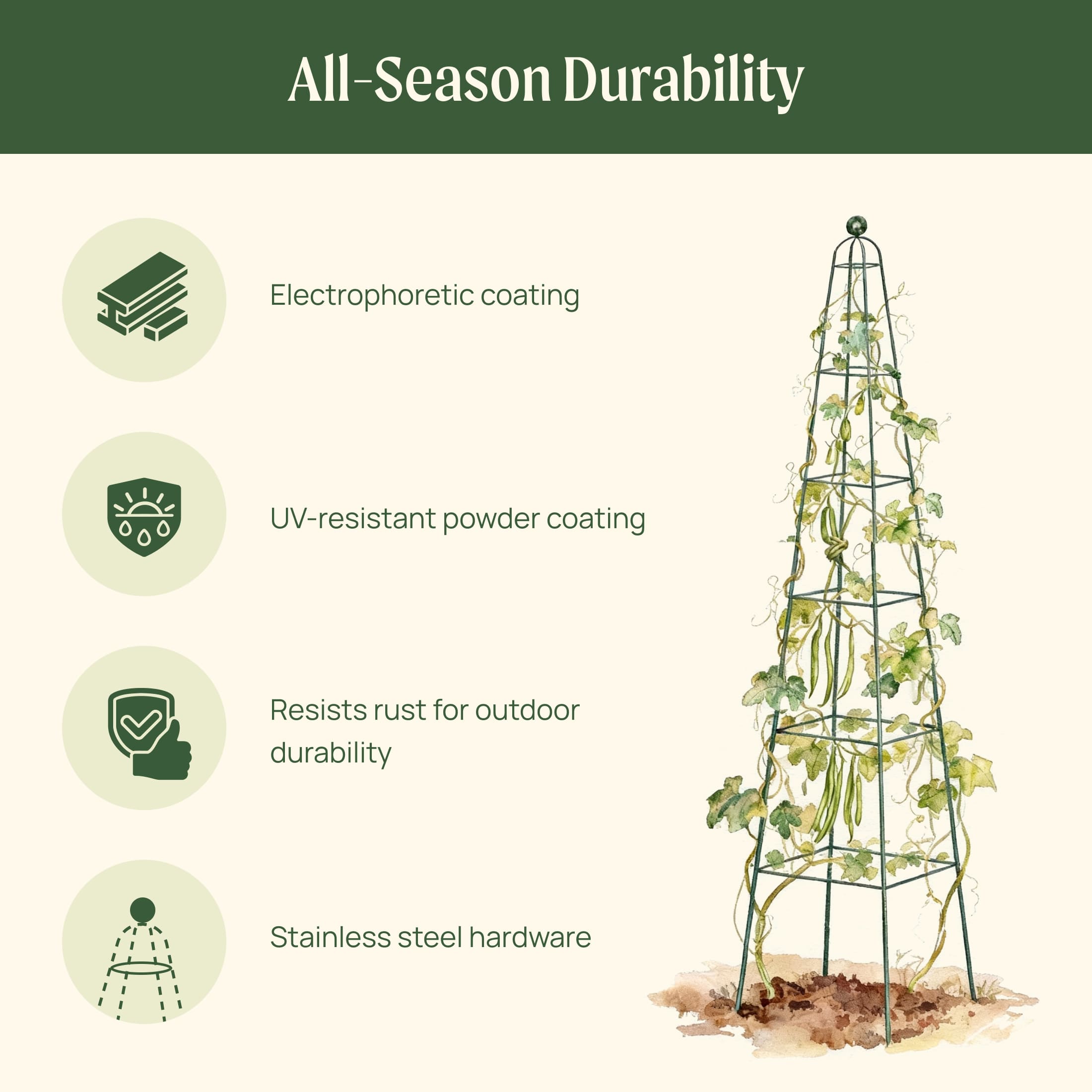 Pyramid Obelisk Garden Trellis - 7.8 ft