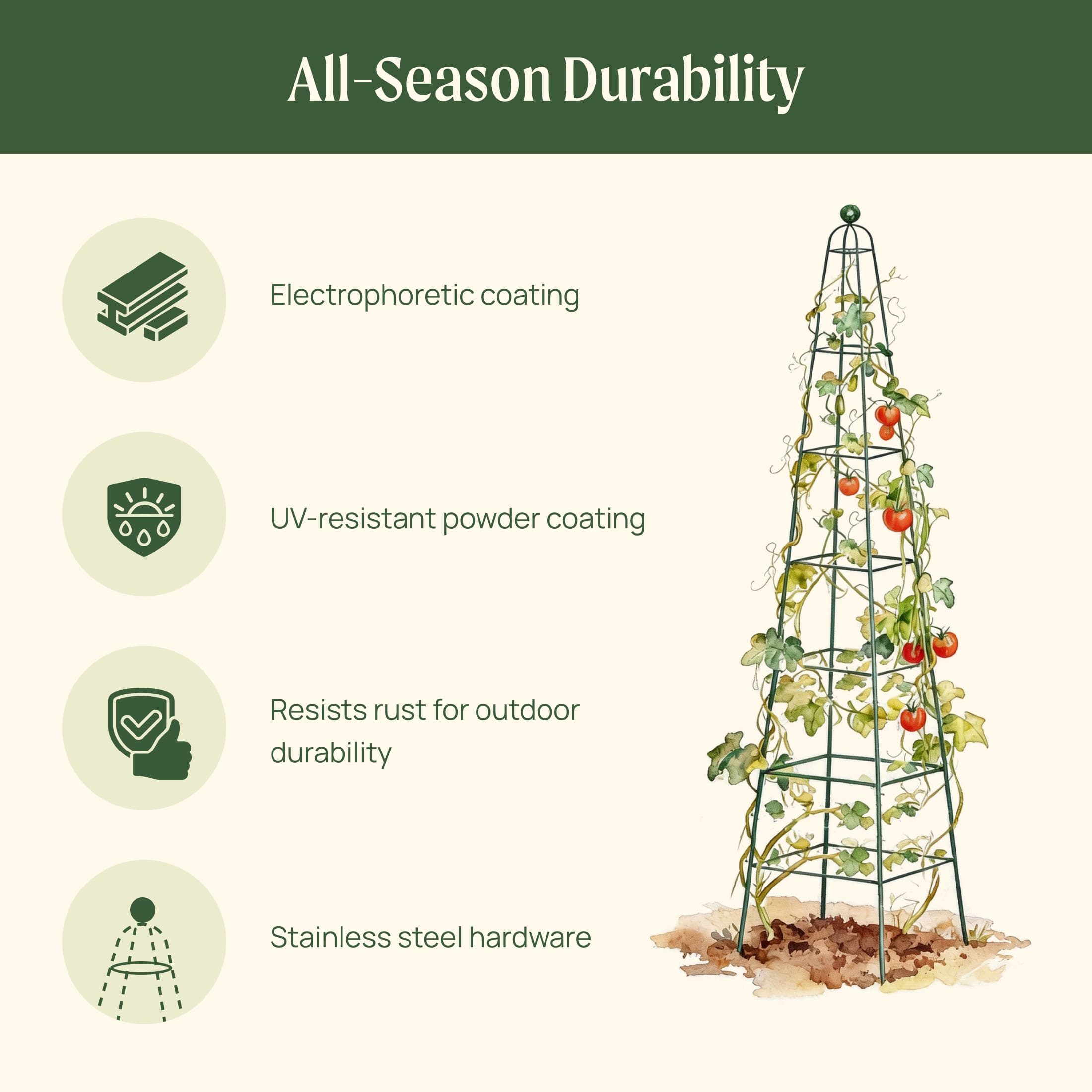 Pyramid Obelisk Garden Trellis - 9 ft