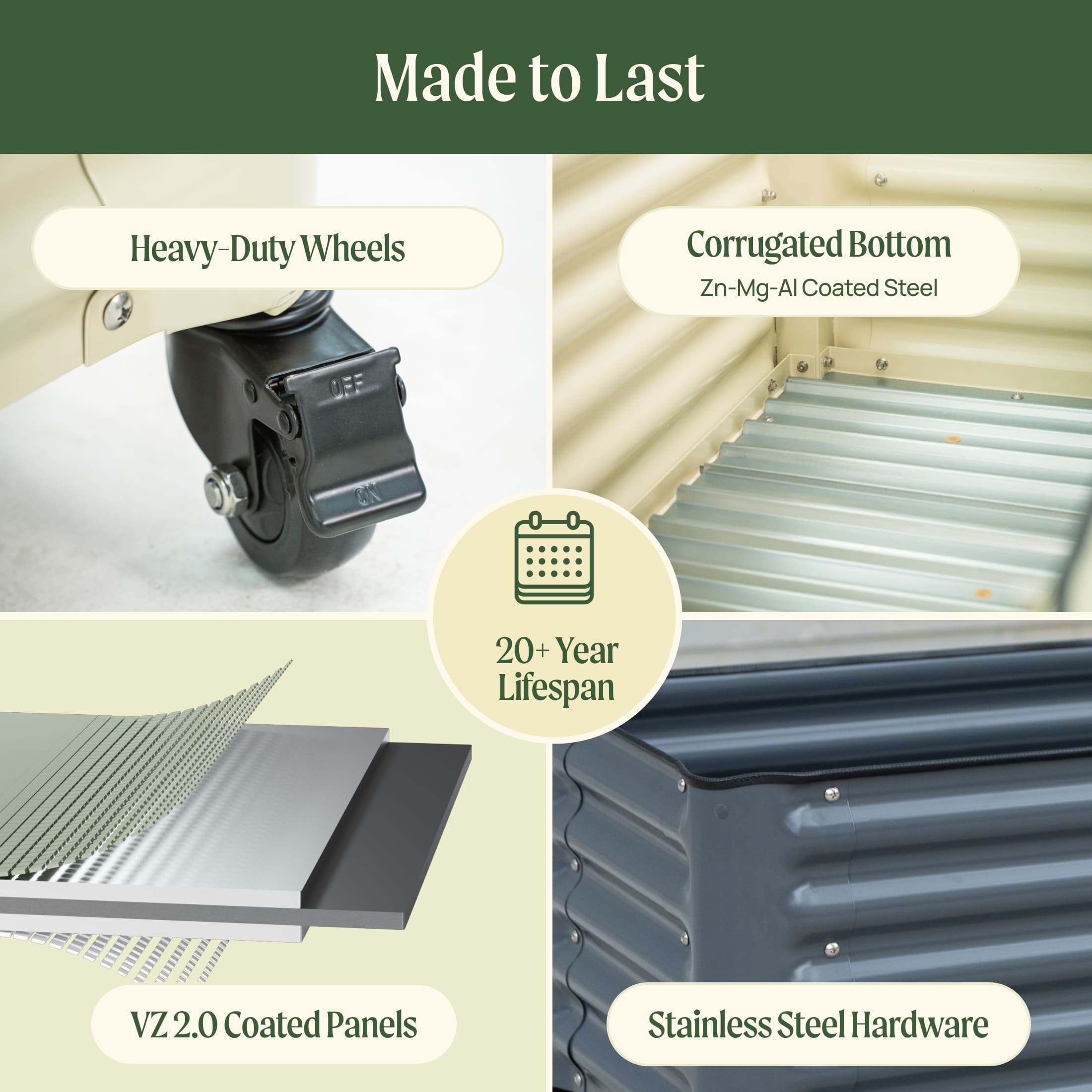 Classic Rolling Garden Bed - 1.75' x 4'