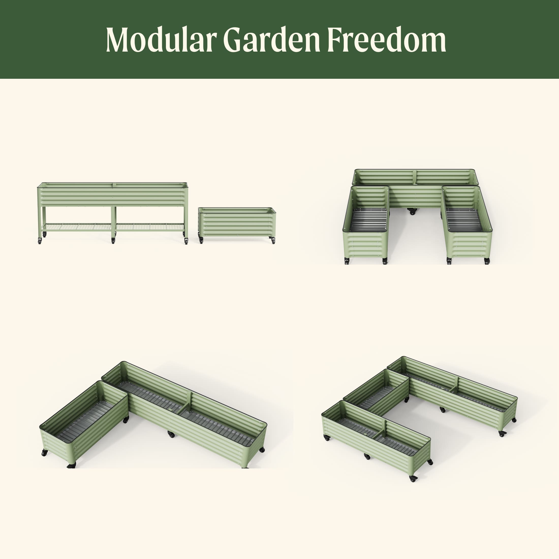 Classic Rolling Garden Bed - 1.75' x 8'
