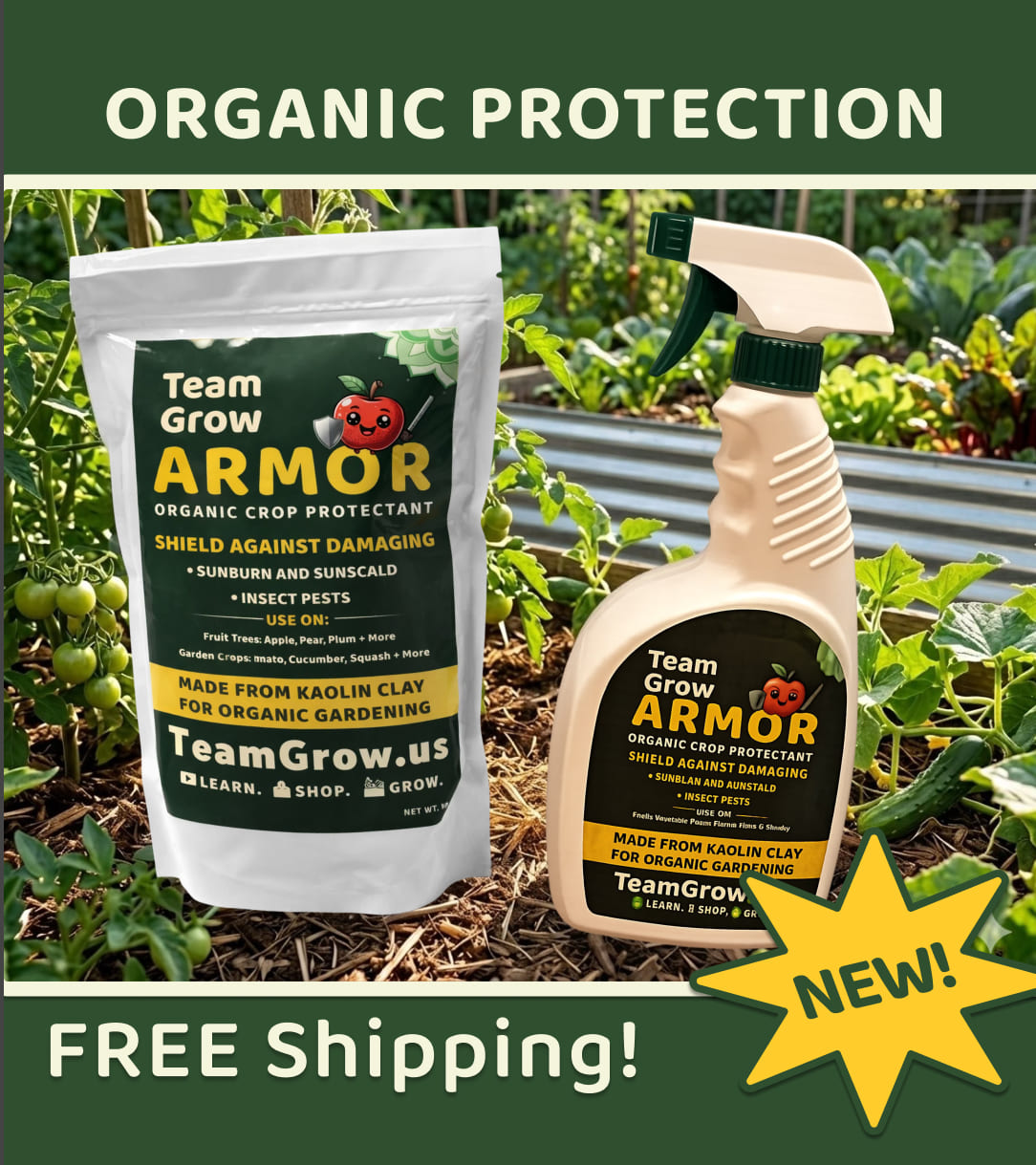 Team Grow Armor — Organic Crop Protectant (Kaolin Clay) | FREE Shipping