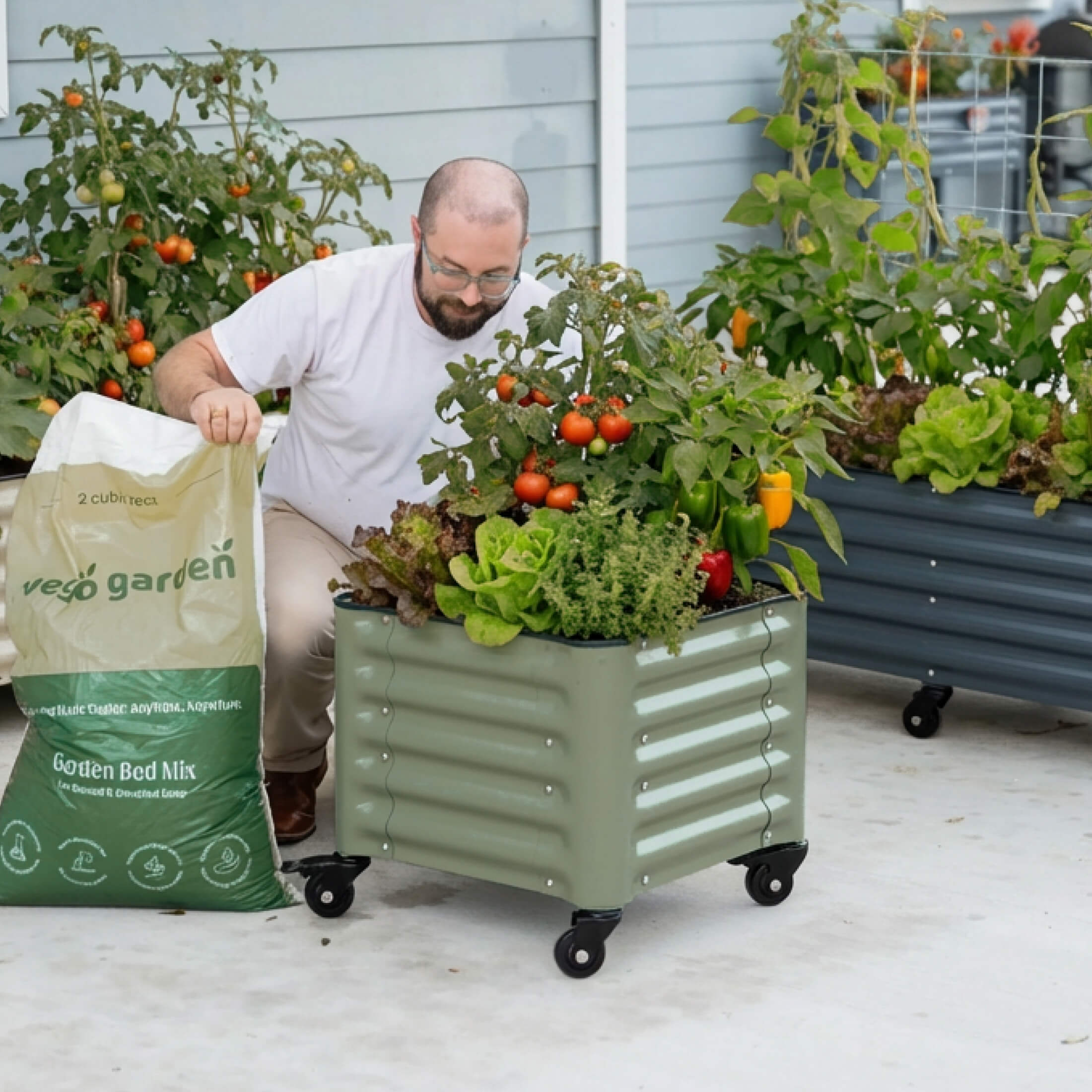 Classic Rolling Garden Bed - 1.75' x 1.75'