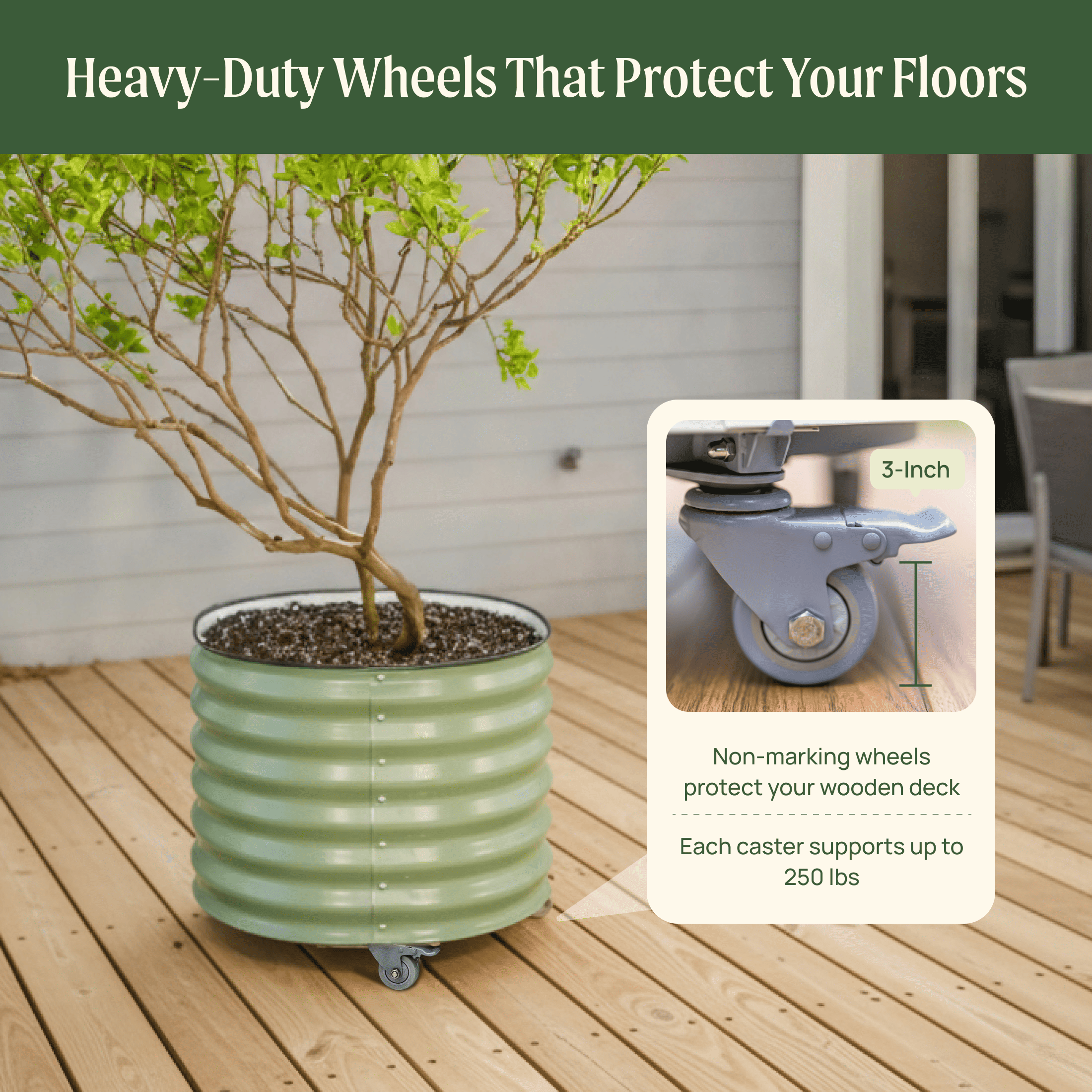 Classic Rolling Citrus Tree Planter - 45 Gallon