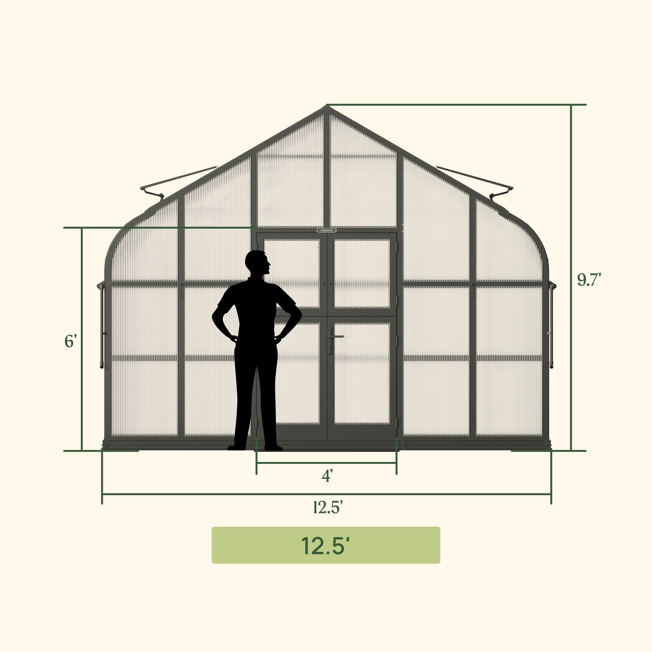 Vego Grand Pacific Greenhouse - 12.5ft Wide