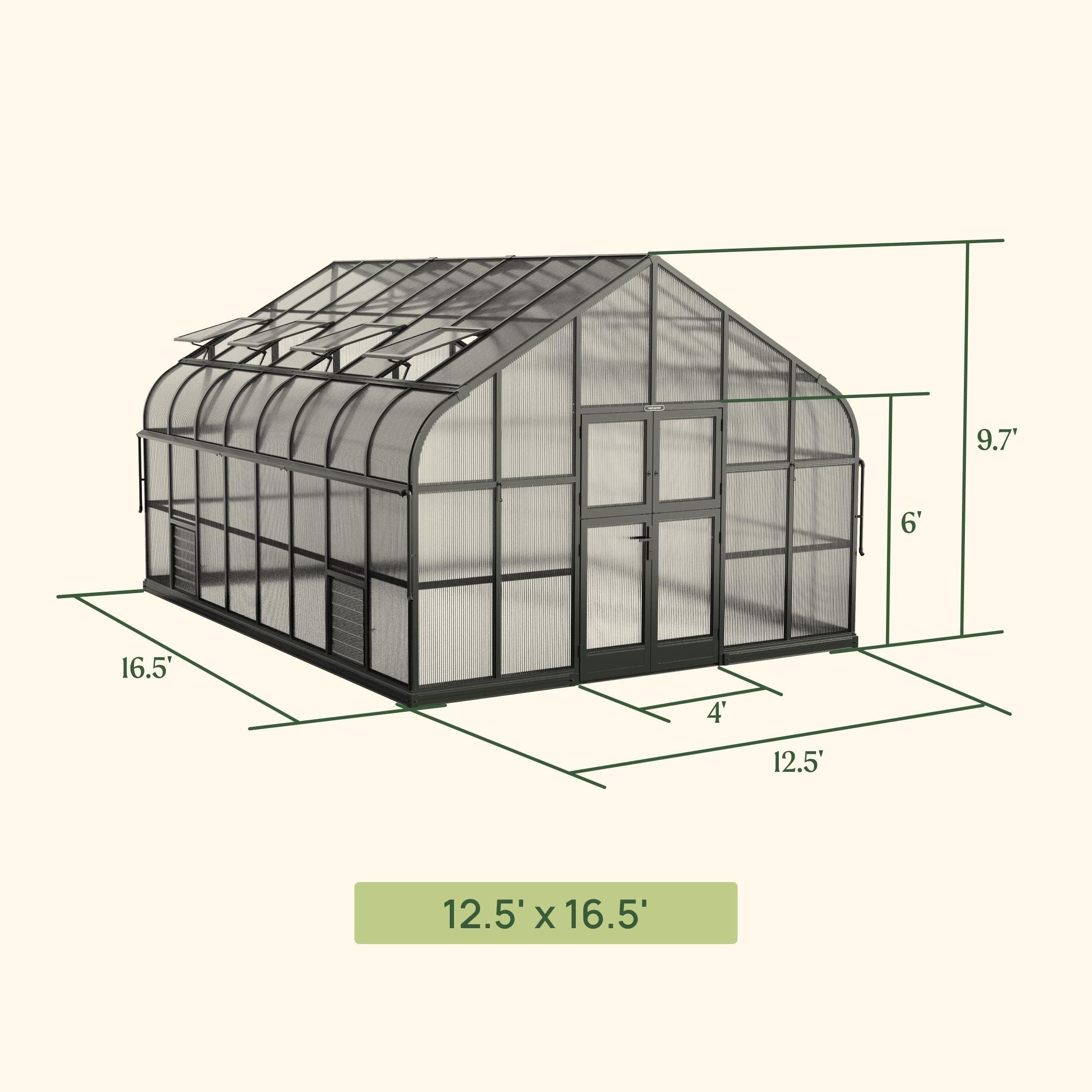 Vego Grand Pacific Greenhouse - 12.5ft Wide