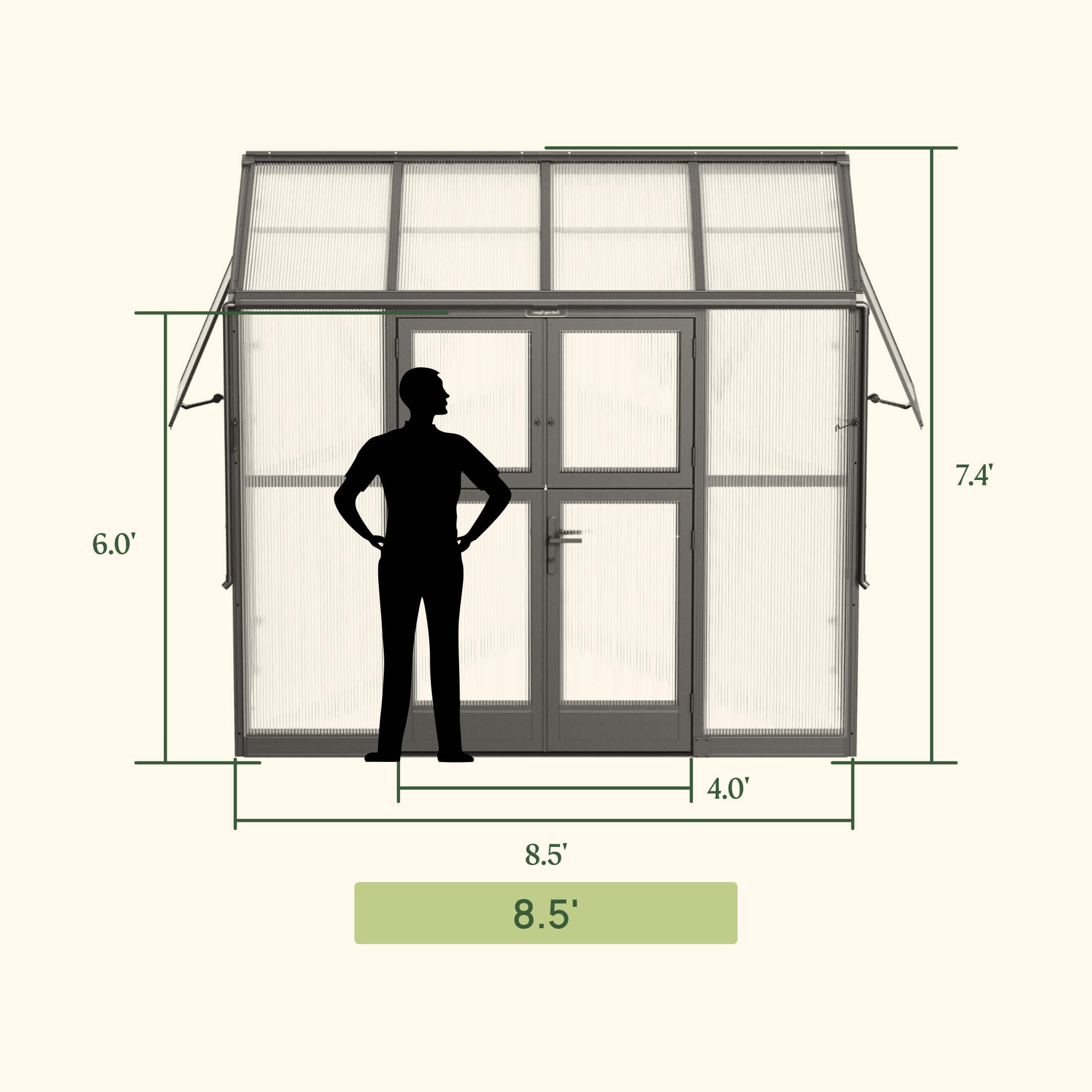 Lean-To Greenhouse - 4.5' x 8.5'