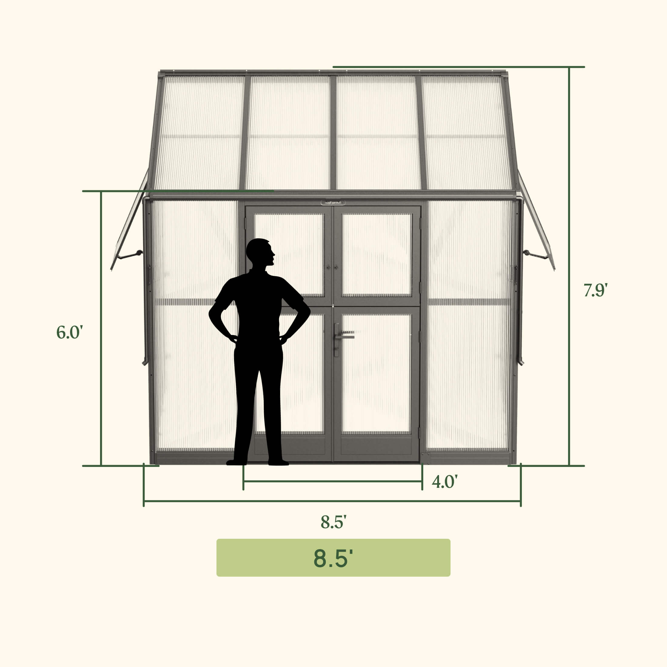 Lean-To Greenhouse - 6.5' x 8.5'