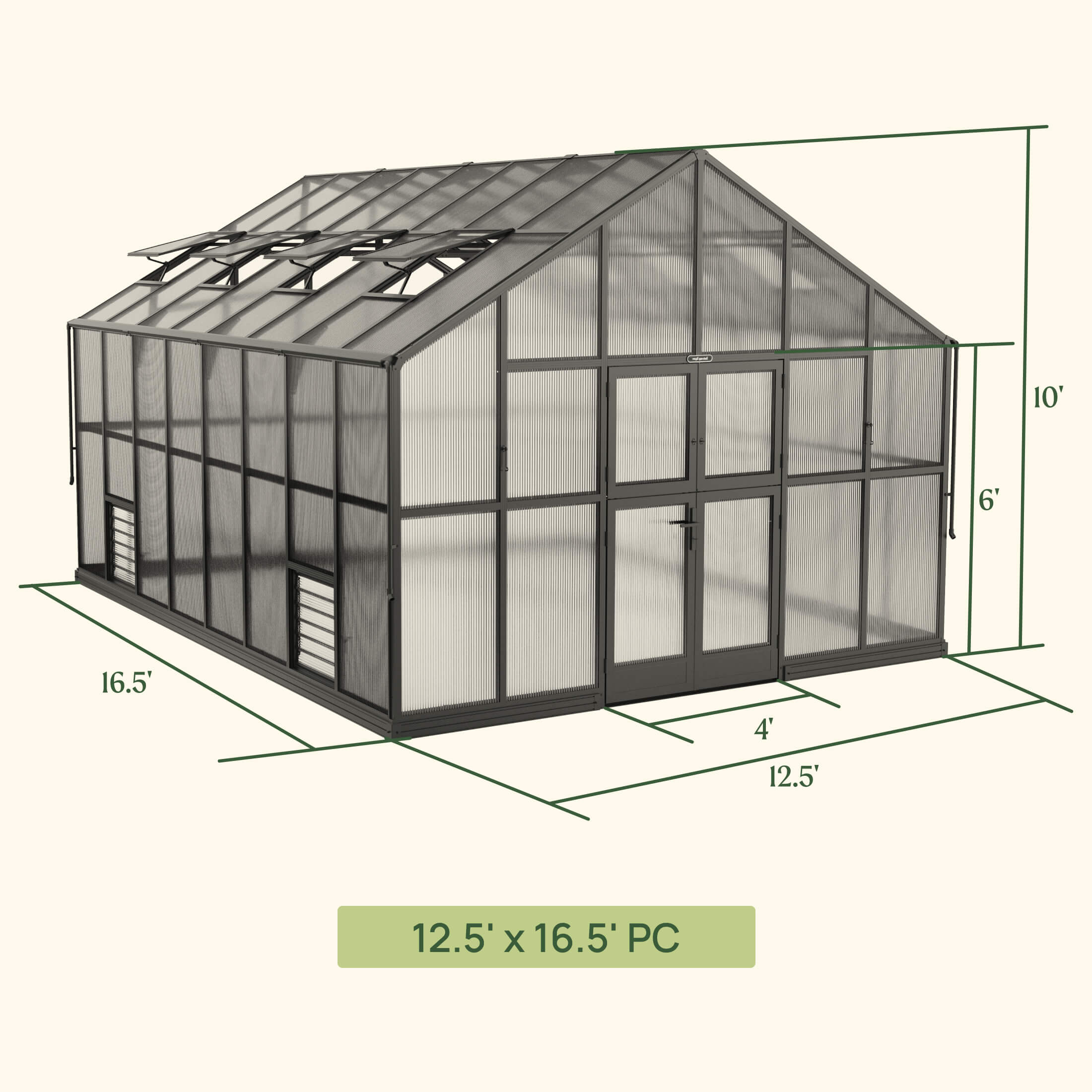 Vego Grand Victorian Greenhouse - 12.5ft Wide