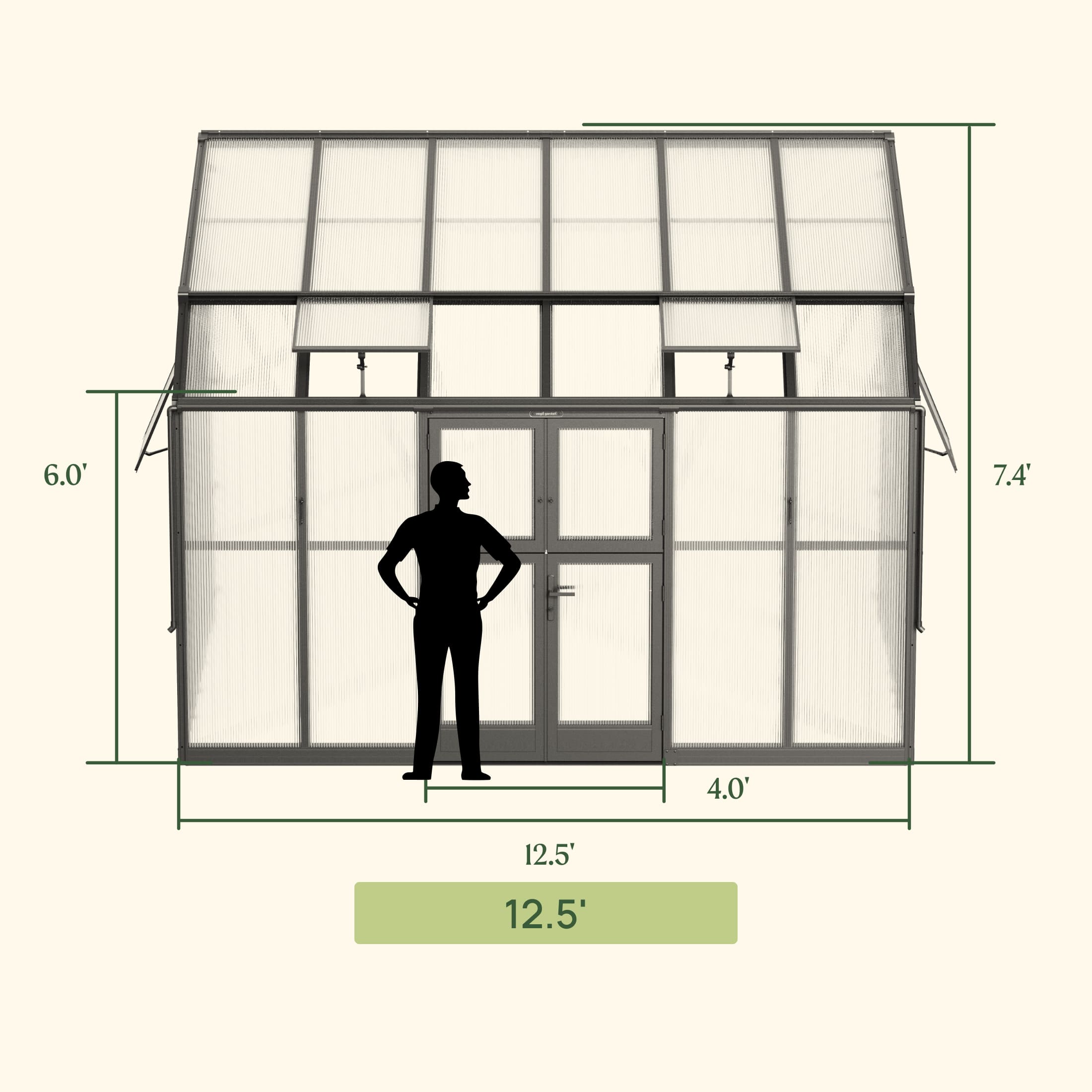 Lean-To Greenhouse - 8.5' x 12.5'
