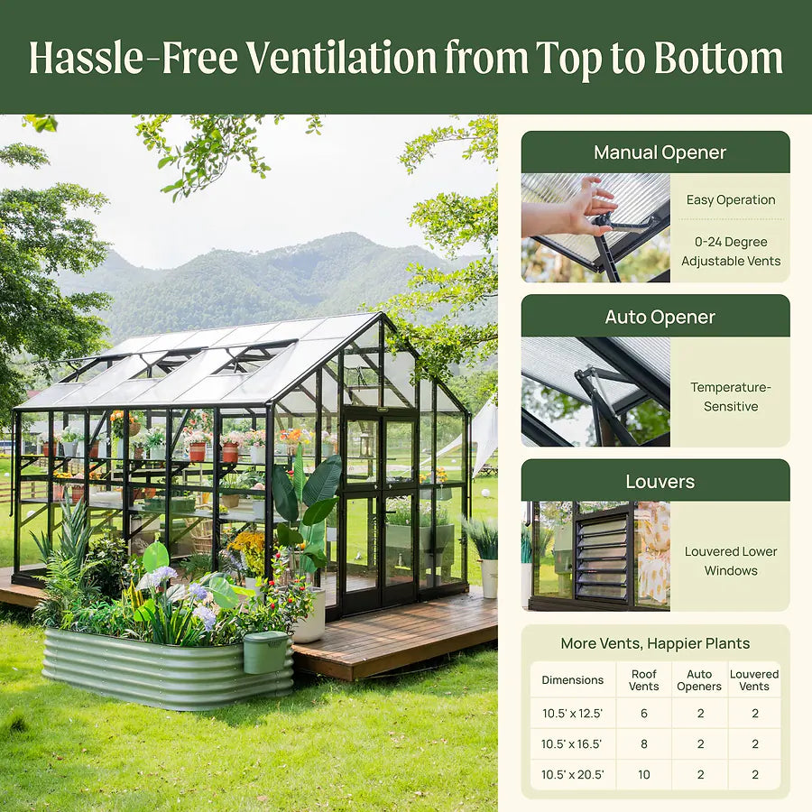 Vego Victorian Greenhouse - 10.5ft Wide